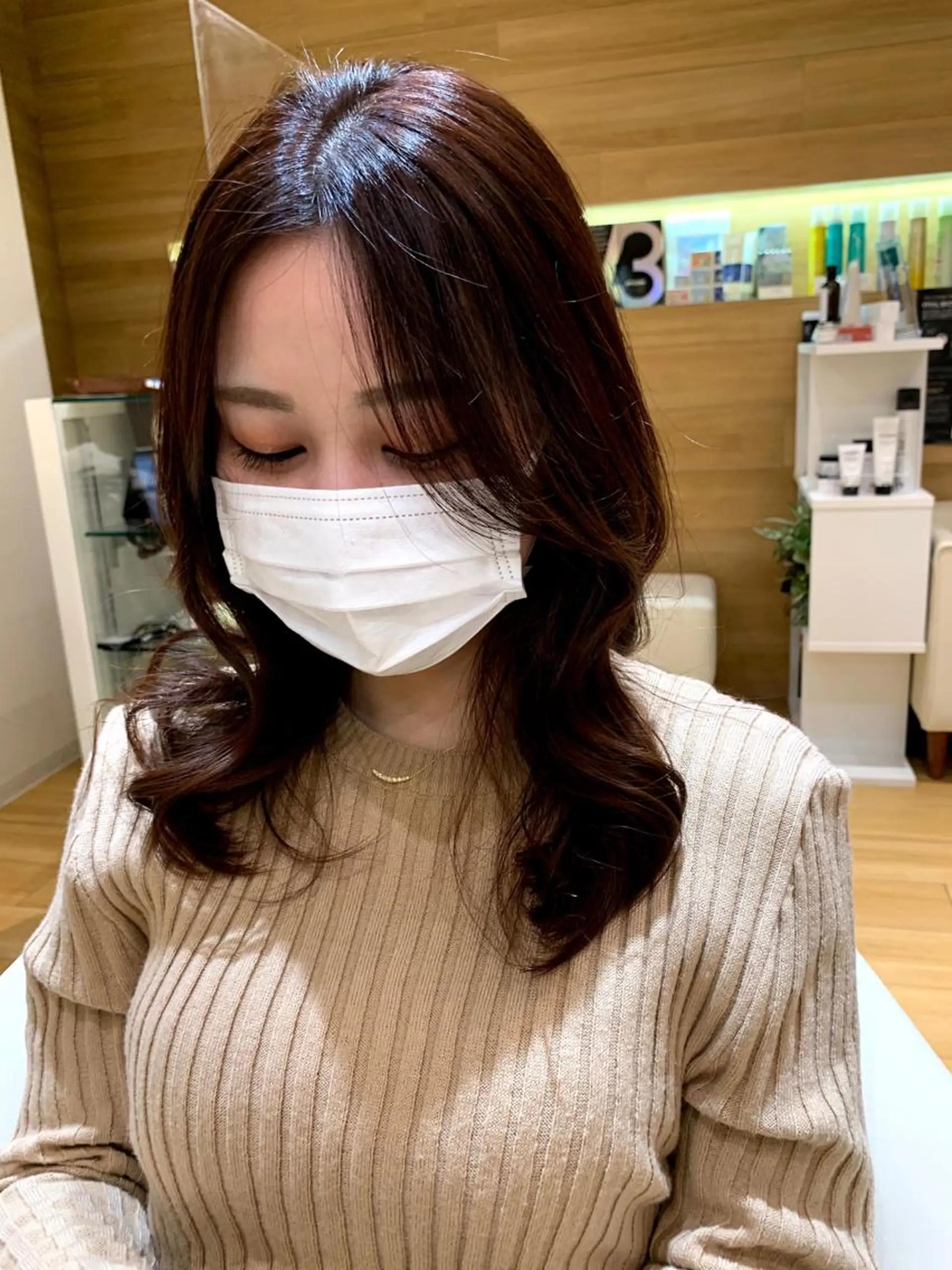 ロング カラー ブリーチ ブリーチなしカラー オレンジ 全国1位🥇世界5位 小野田　礼花のヘアスタイル