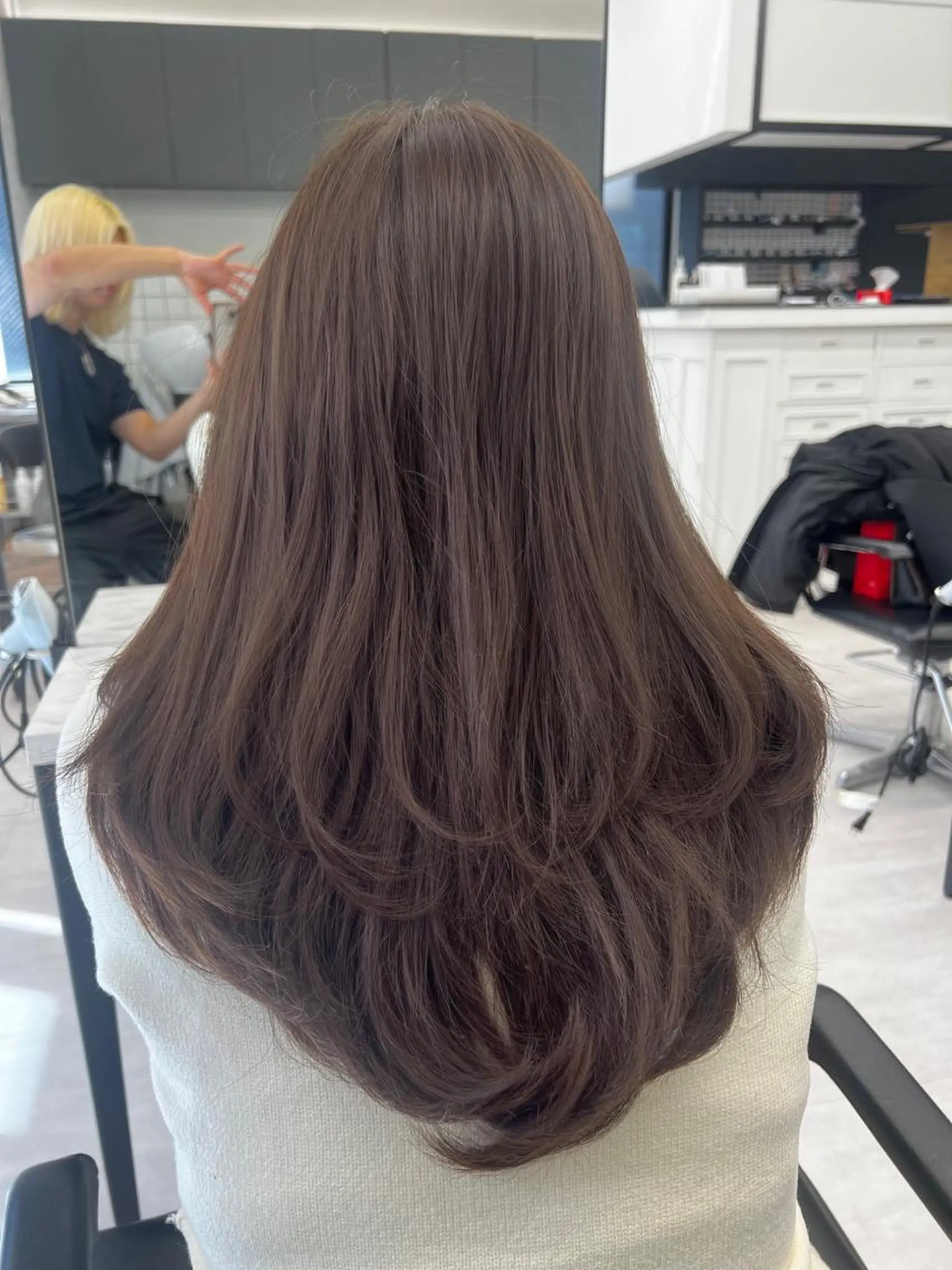 セミロング 韓国ヘア♡ 顔まわりカットayaのヘアスタイル