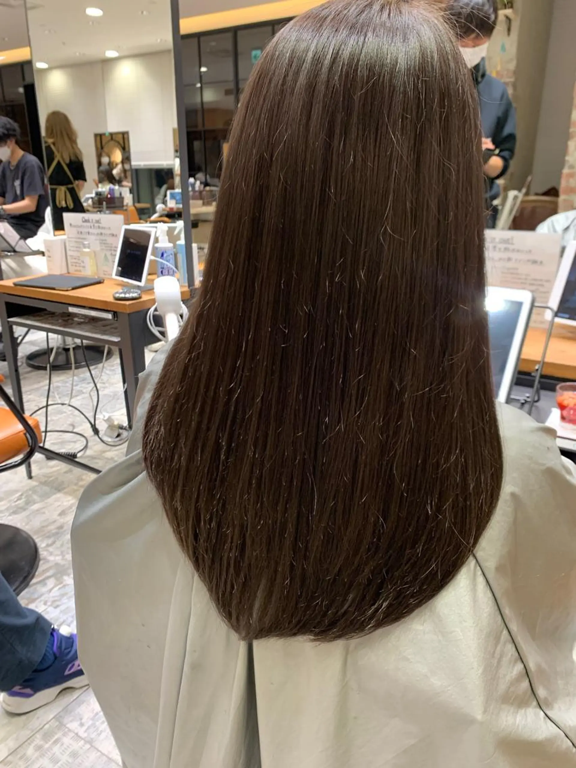 セミロング カラー 黒髪 ブリーチ ブリーチなしカラー 伸ばしかけ 髪質改善 美髪ヘッドスパ🫧 西山紗奈江💆‍♀️のヘアスタイル