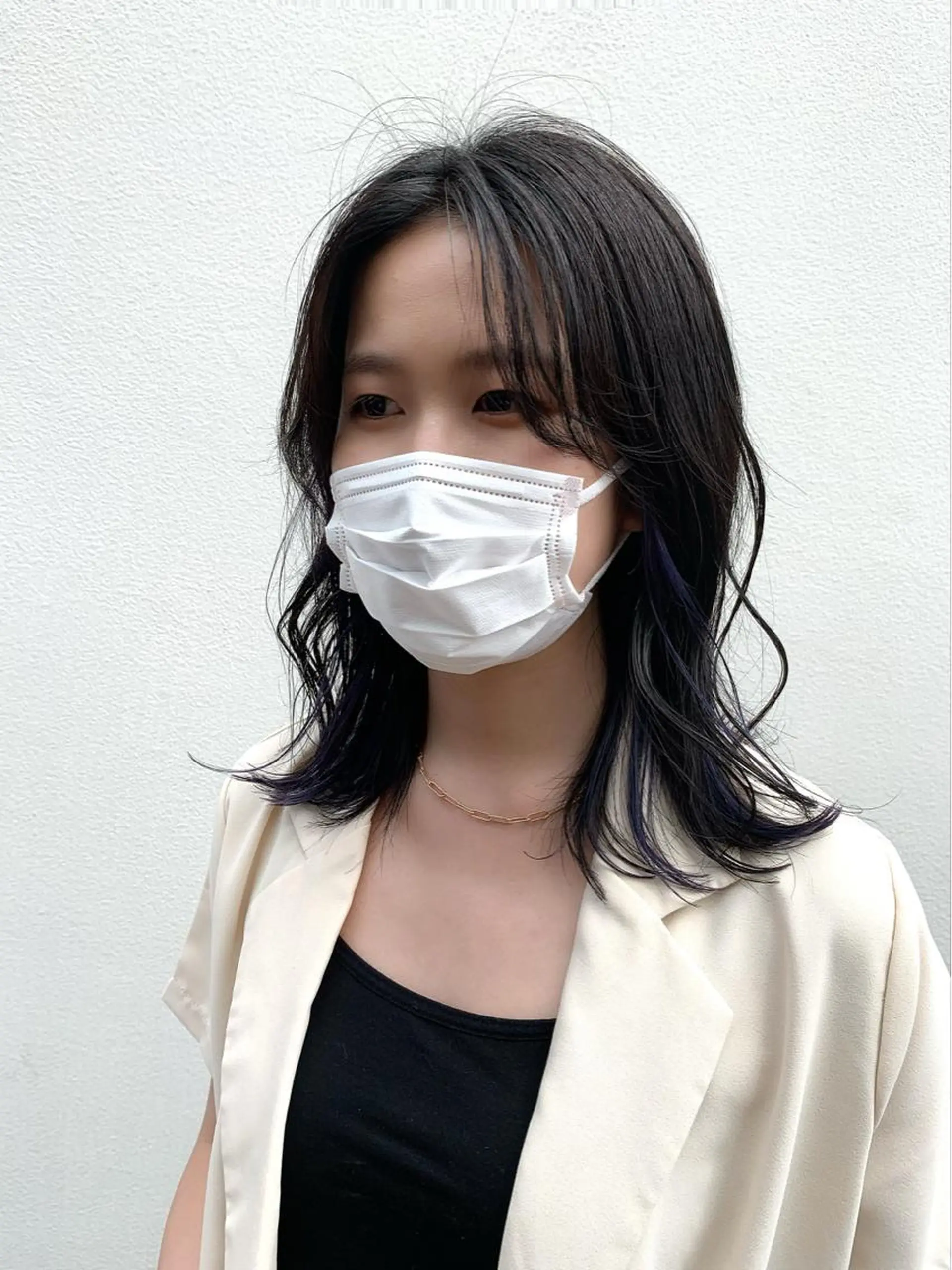 ミディアム カラー ヘアアレンジ ネイビーカラー カット ヘアカラー トリートメント ヘッドスパ ヘアセット 〽️magico/ ウルフDaiki〽️のヘアスタイル