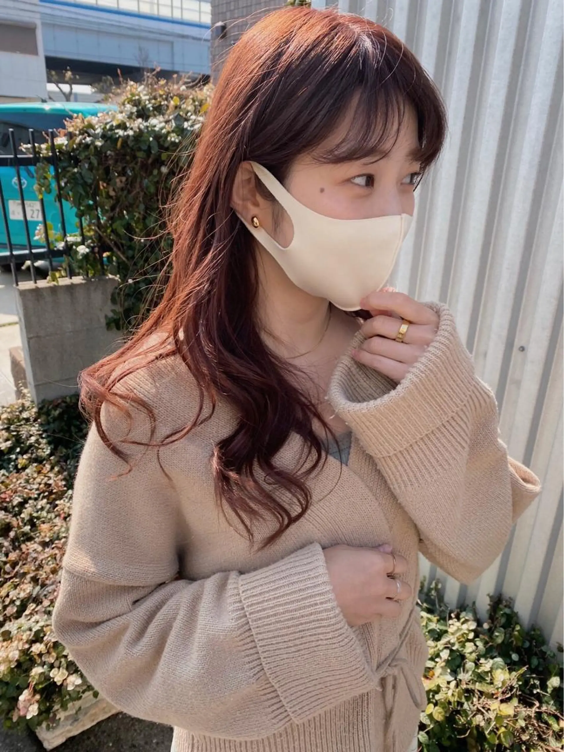 ロング カラー ピンクカラー カット ヘアカラー トリートメント h a k u 大倉 卓人のヘアスタイル