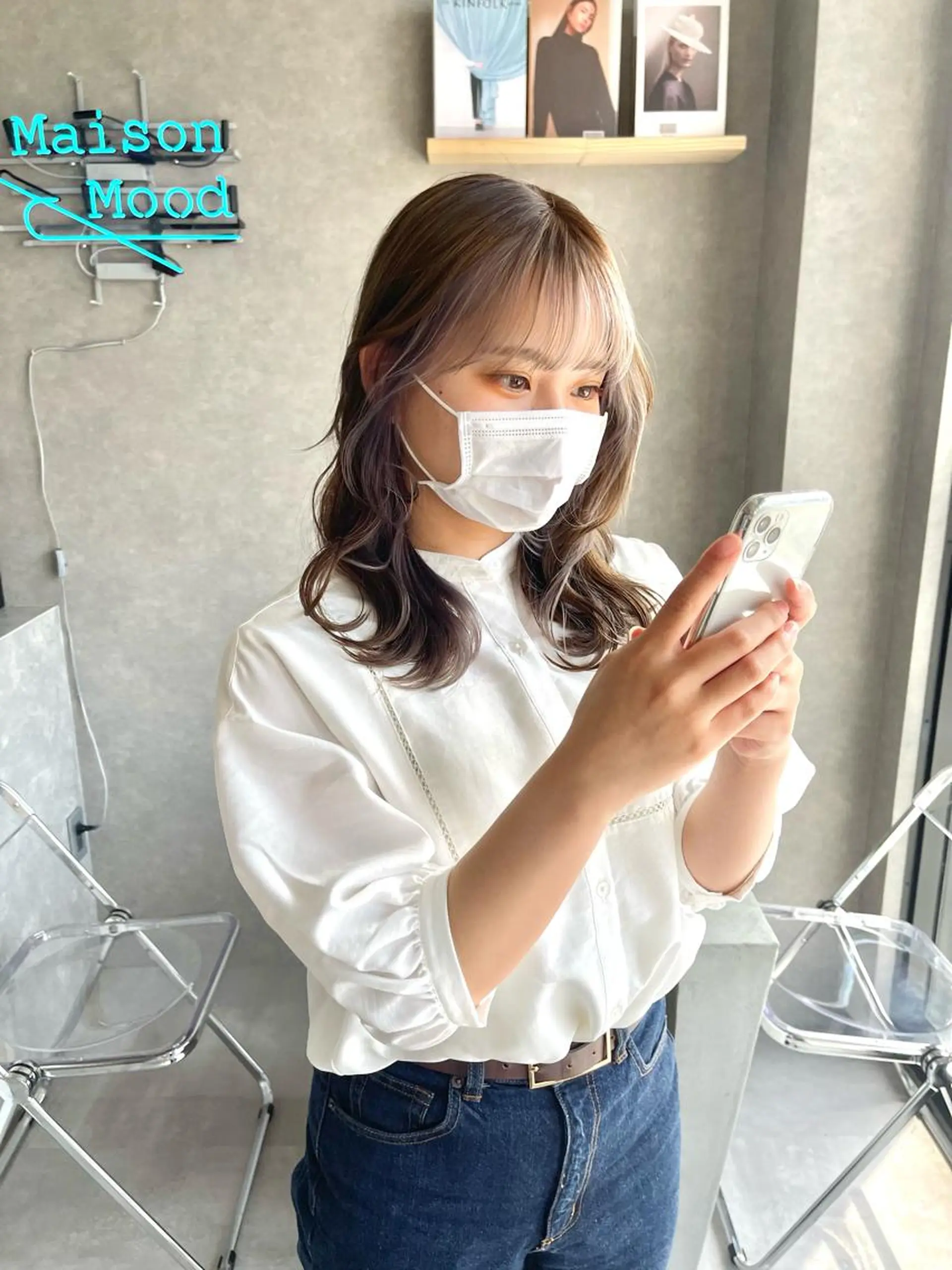 セミロング カラー カット ヘアカラー トリートメント 一ノ瀬 暁のヘアスタイル