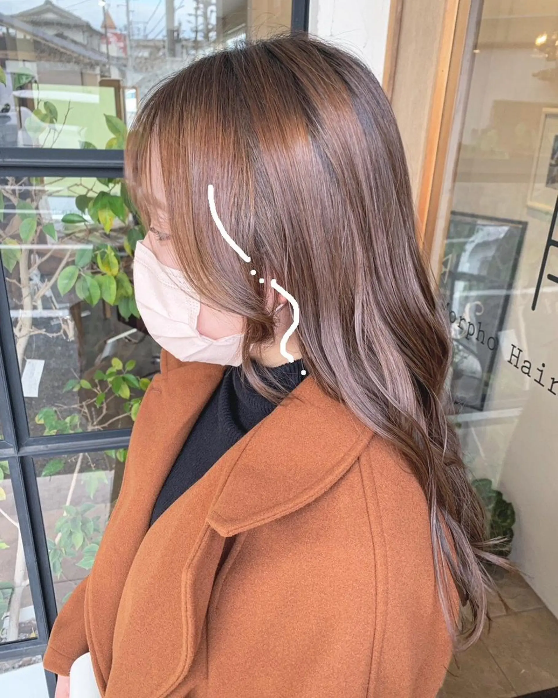 ロング ヘアアレンジ 顔周りカット 小顔カット 井上 花音のヘアスタイル