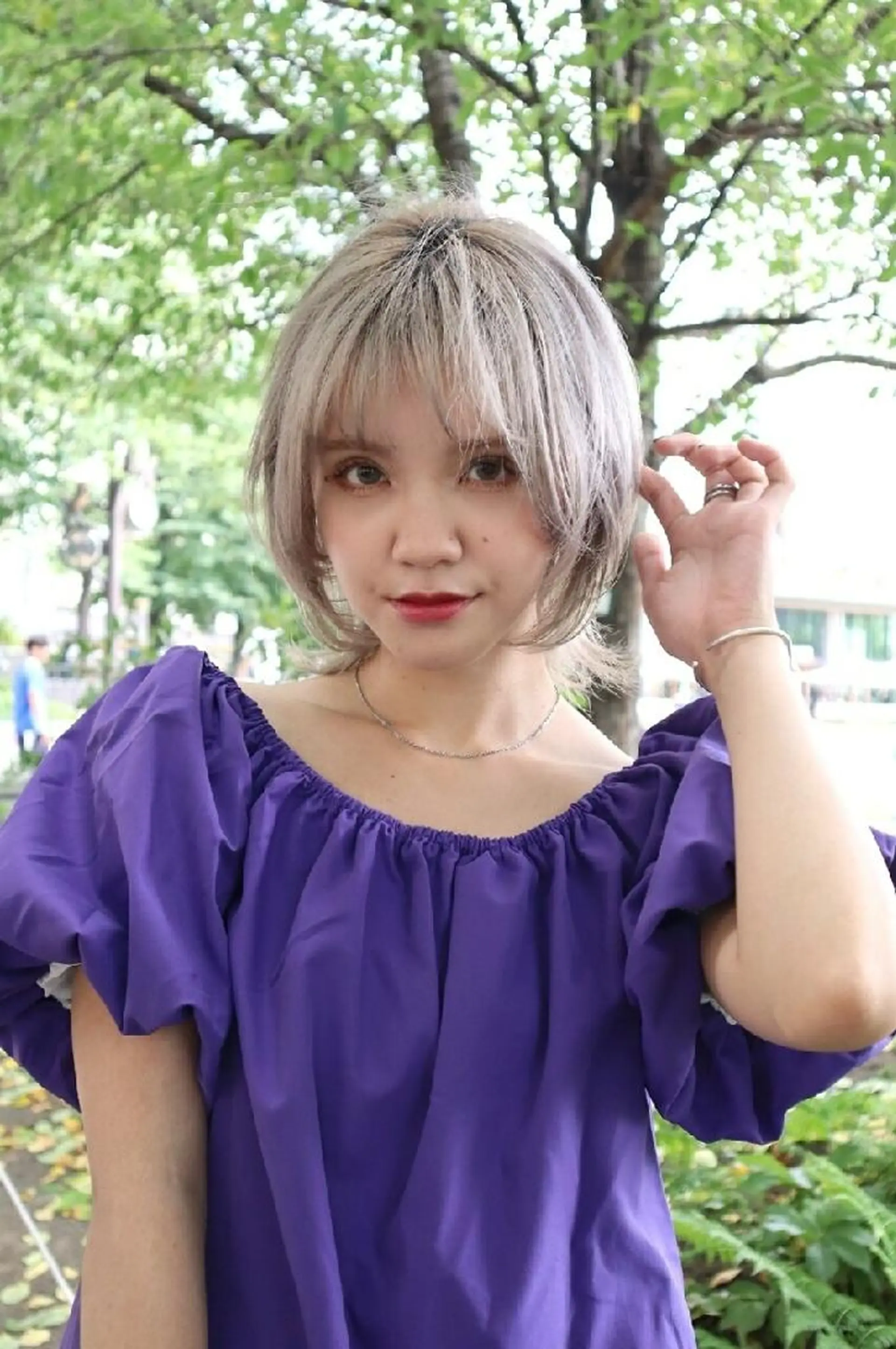 ミディアム カラー ヘアアレンジ 冨岡 千尋のヘアスタイル