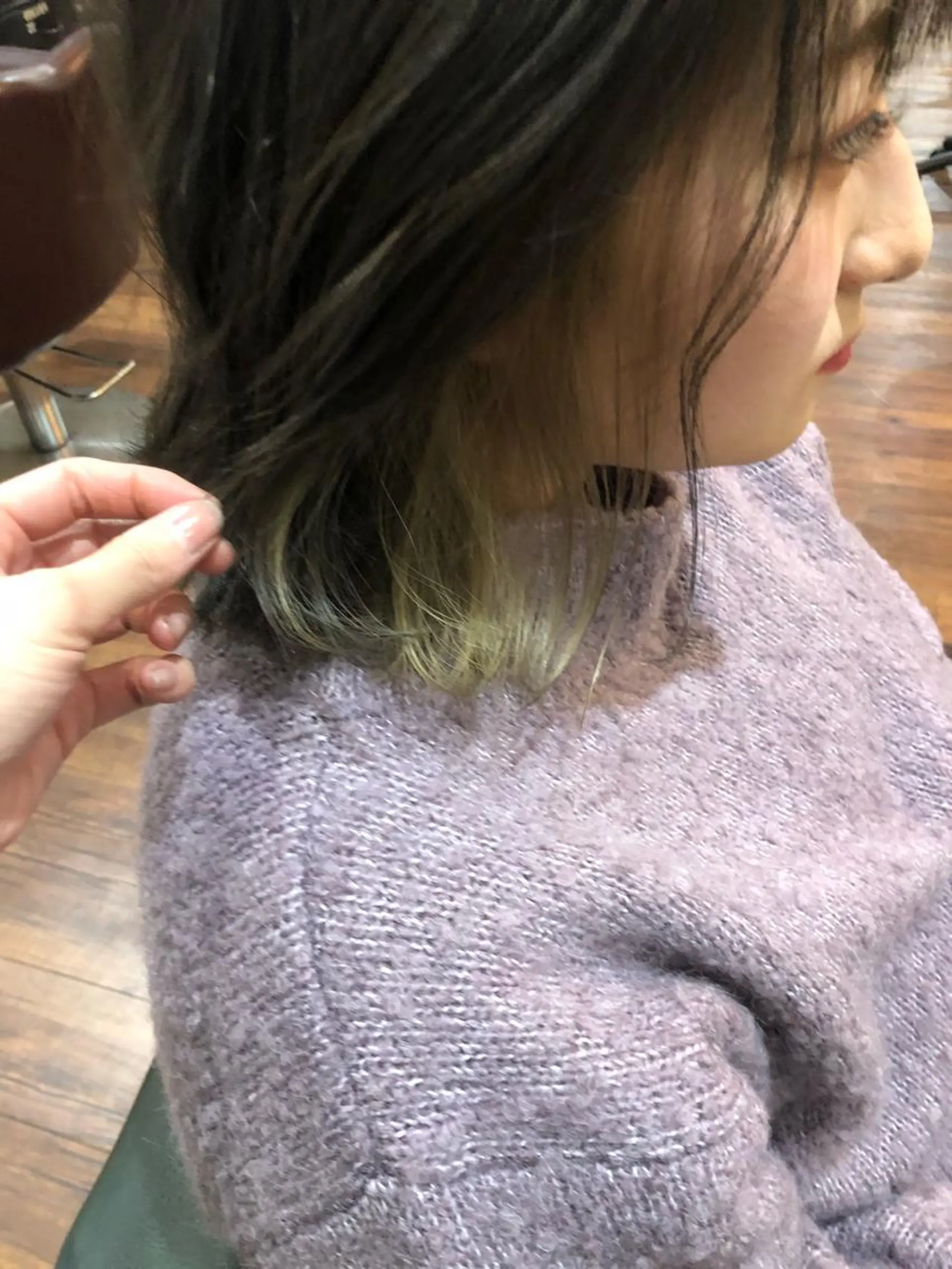 ミディアム カラー カット ヘアカラー 縮毛矯正 トリートメント 江原 彩華のヘアスタイル