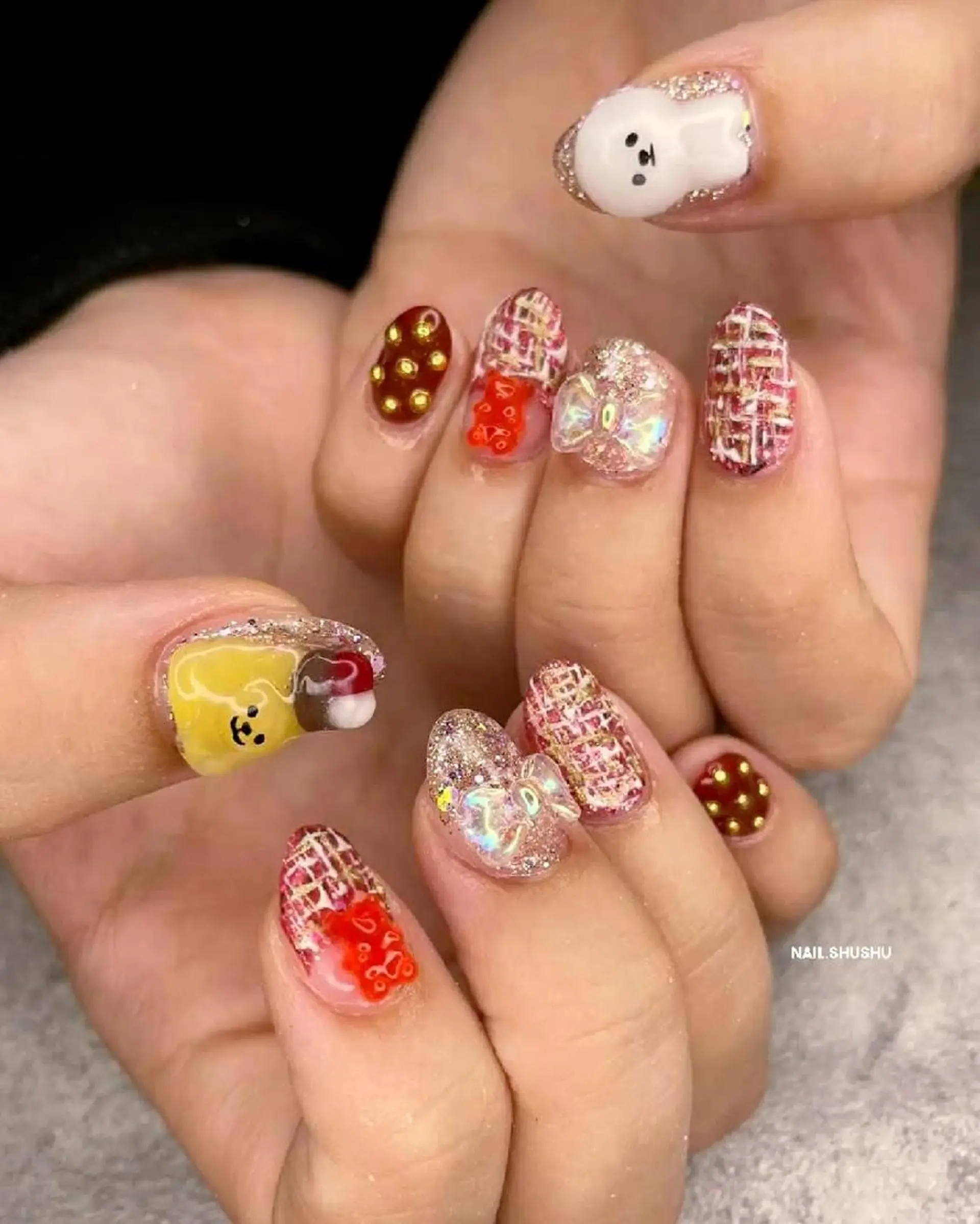 ネイル 3dパーツ/流行り 👧shushu❤️のネイルデザイン