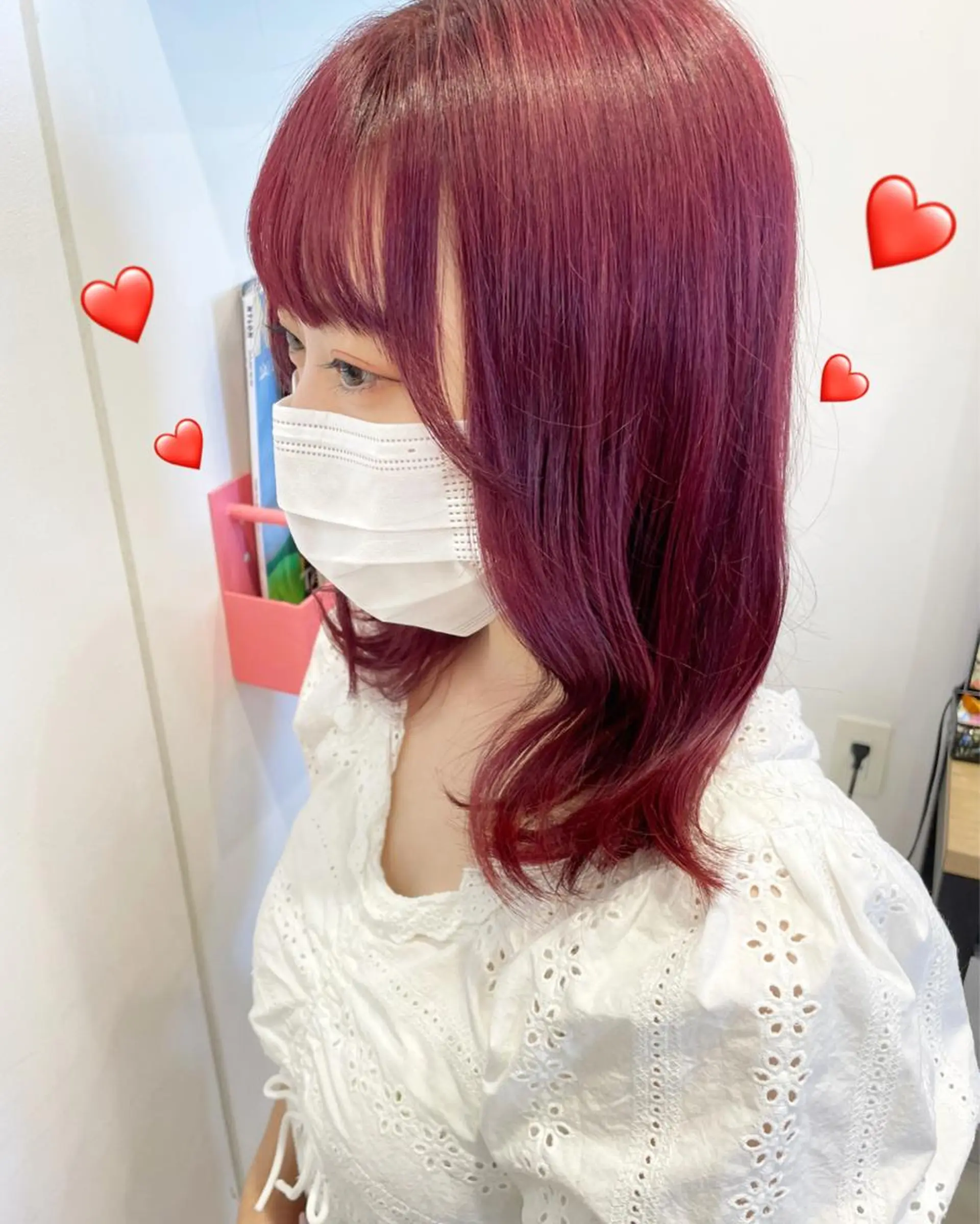 ショート カラー ピンクカラー レッドカラー 新宿駅近♡個室 ♡関口三都季🌜のヘアスタイル