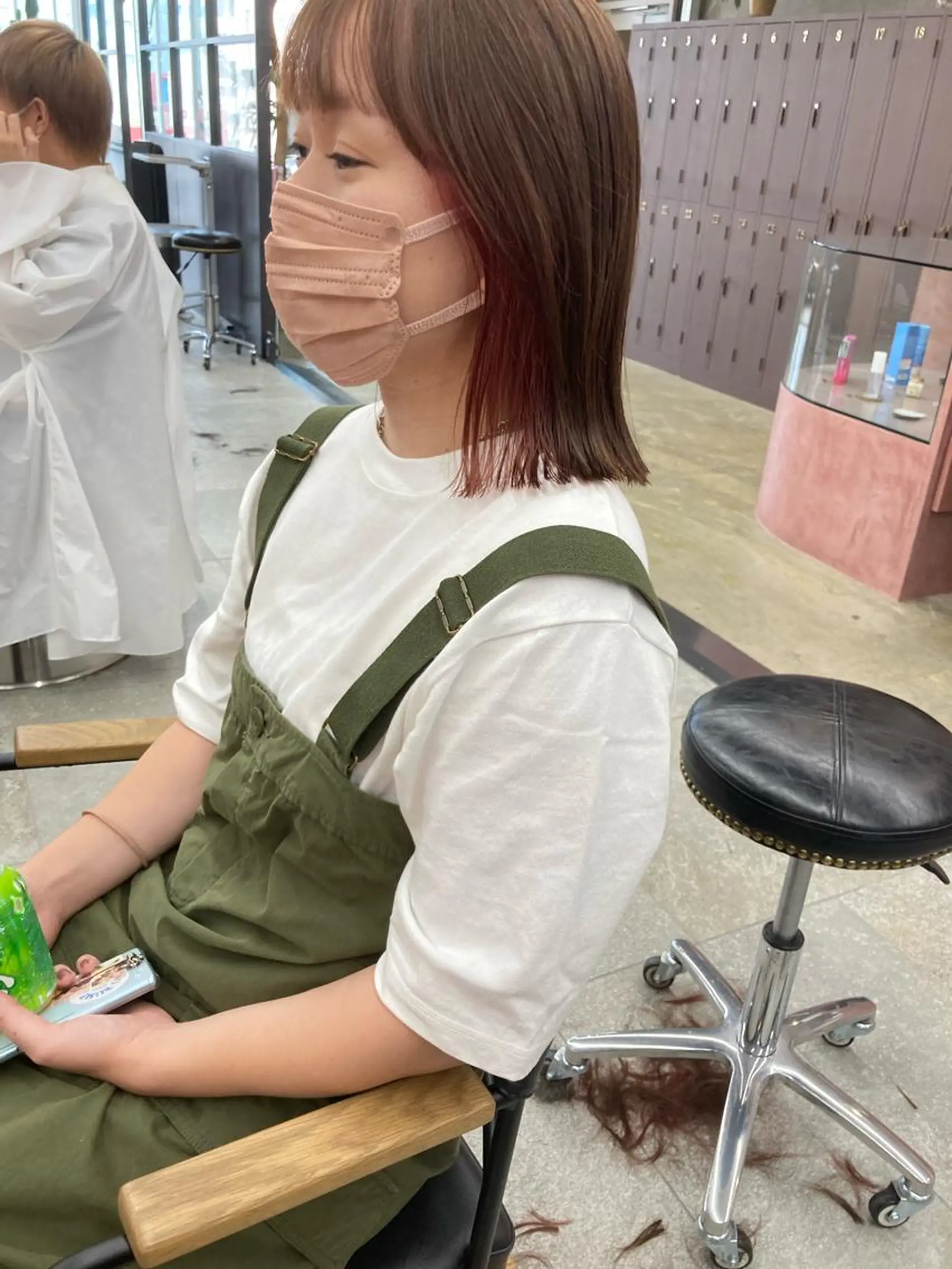 ミディアム カラー ベージュカラー ピンクカラー ピンクベージュ カット ヘアカラー 小木曽智美 /ボブ/ショートのヘアスタイル