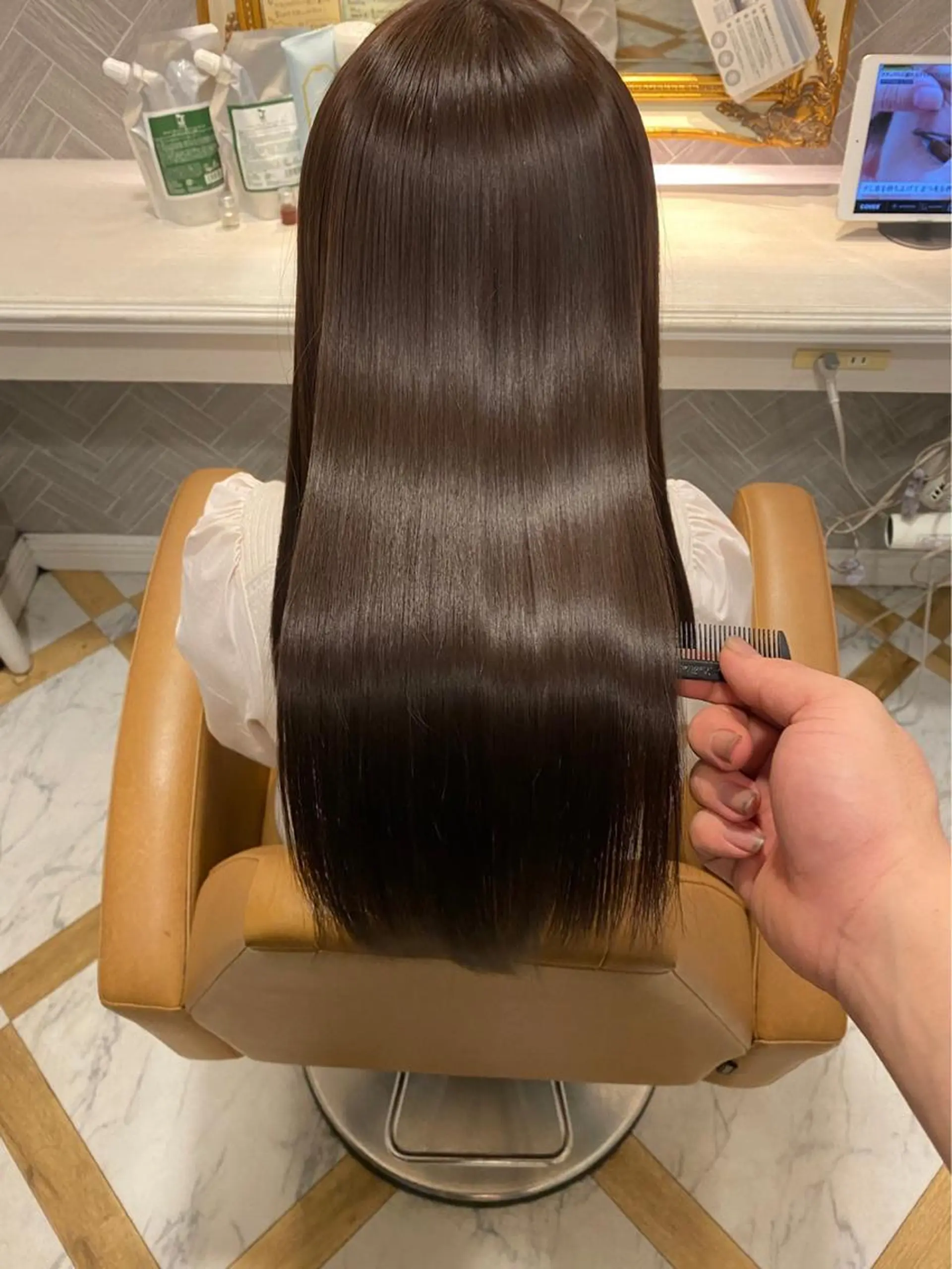 ロング 縮毛矯正 カット 縮毛矯正 トリートメント ✨コテ巻き風パーマ ✨川合佑哉のヘアスタイル