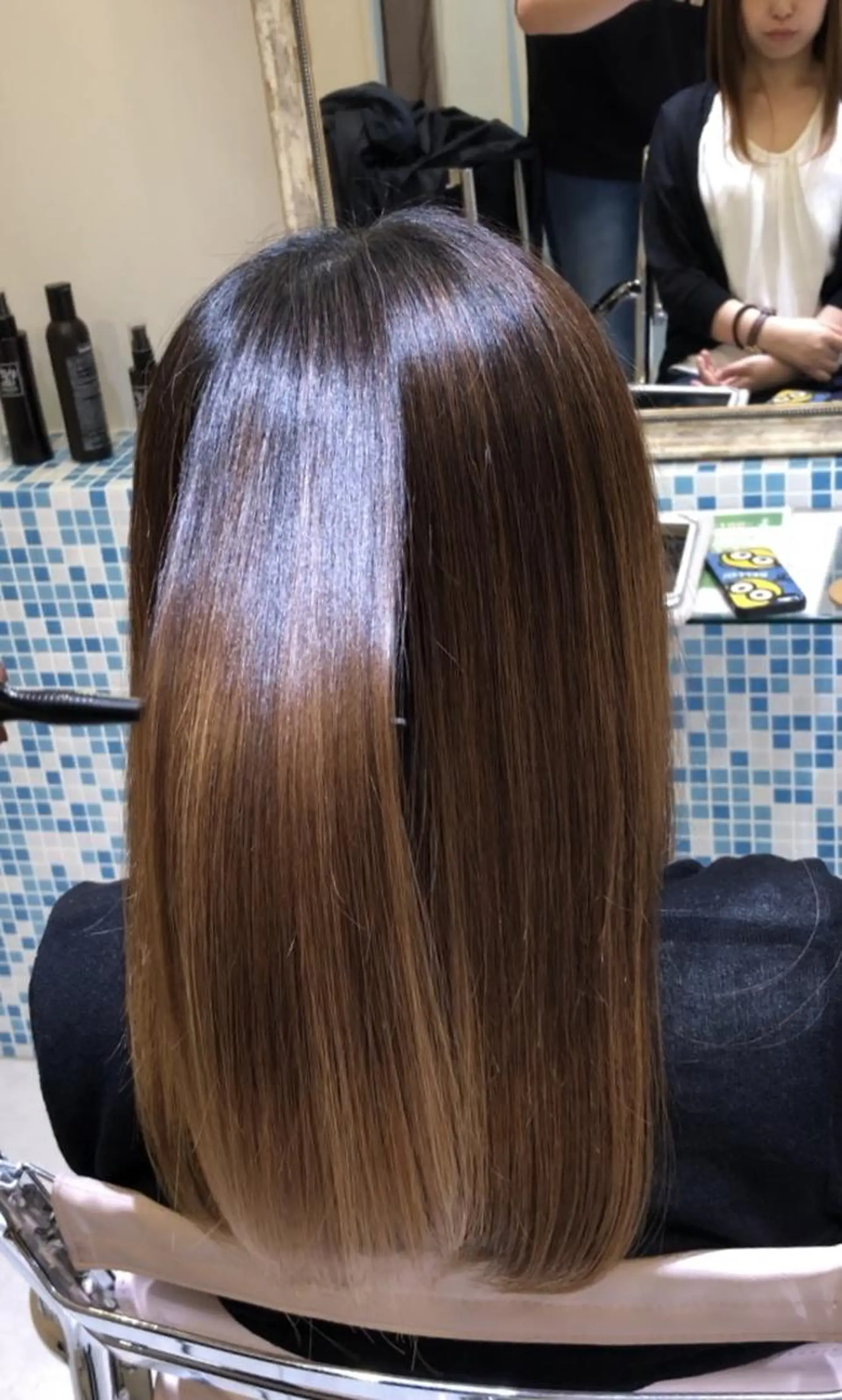 セミロング くせ毛 髪質改善 縮毛矯正 トリートメント 北村 ひとみのヘアスタイル