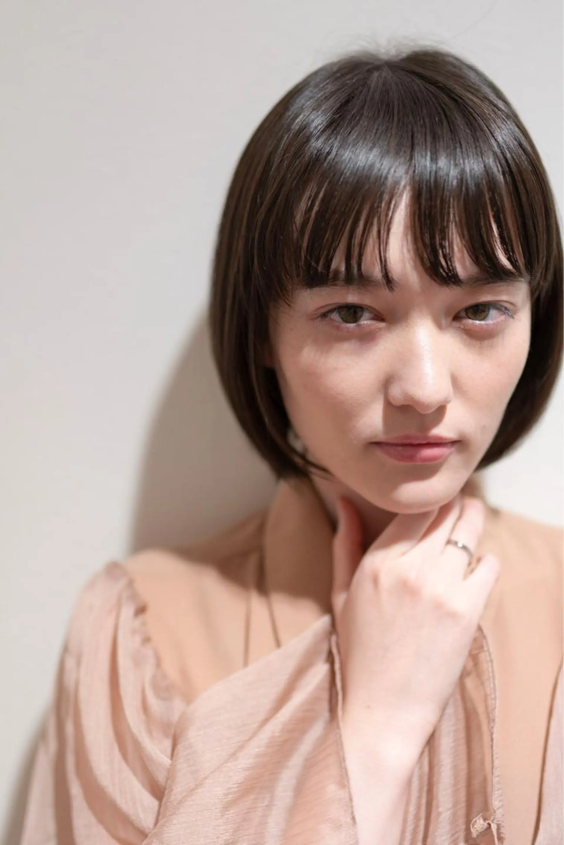 ミディアム カラー ブラウンカラー ナチュラルブラウン ボブ カット 縮毛矯正 トリートメント update HATTORIのヘアスタイル