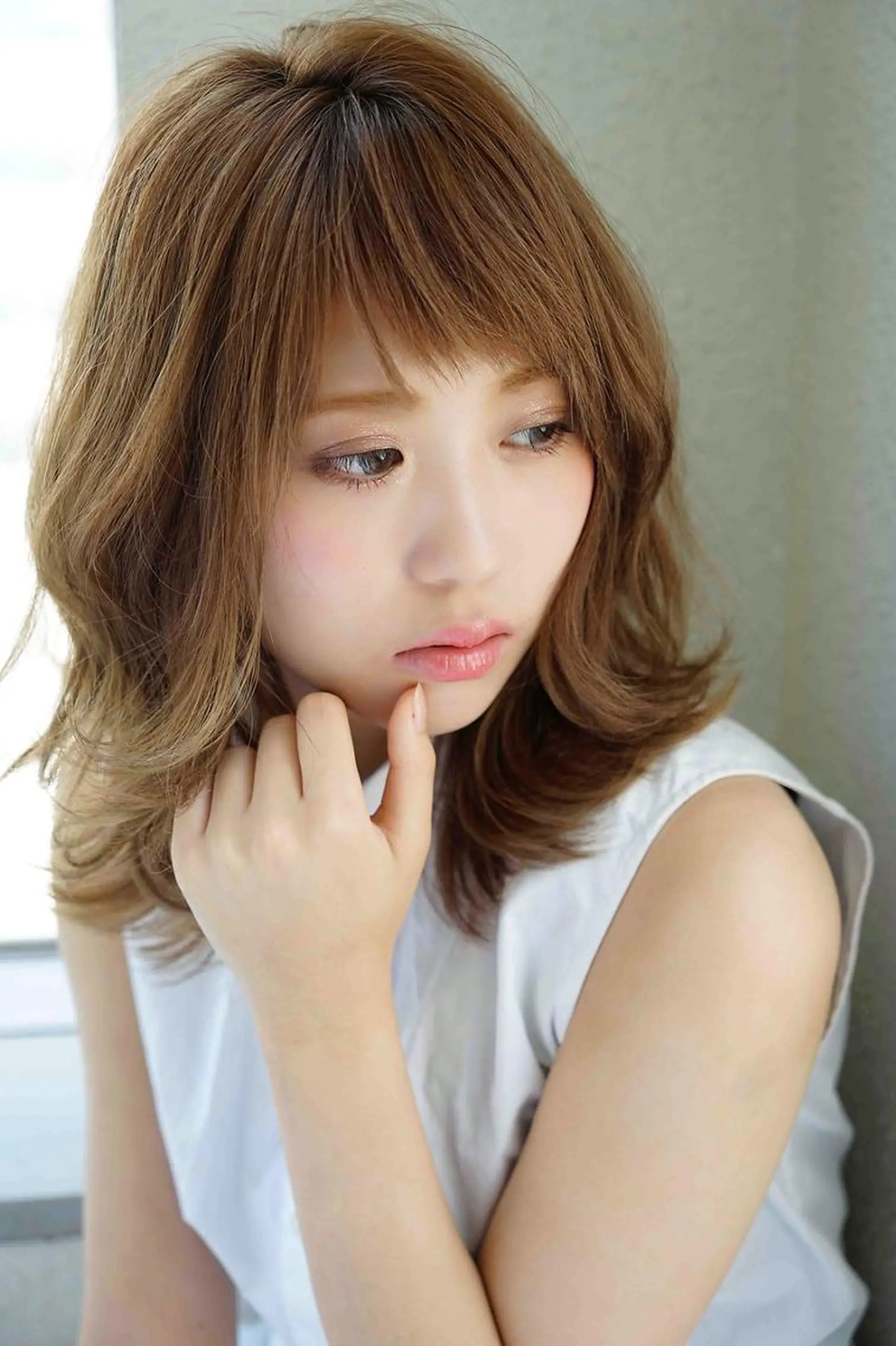 ミディアム 韓国メンズヘア　ミル クティボブ　足立佳代のヘアスタイル