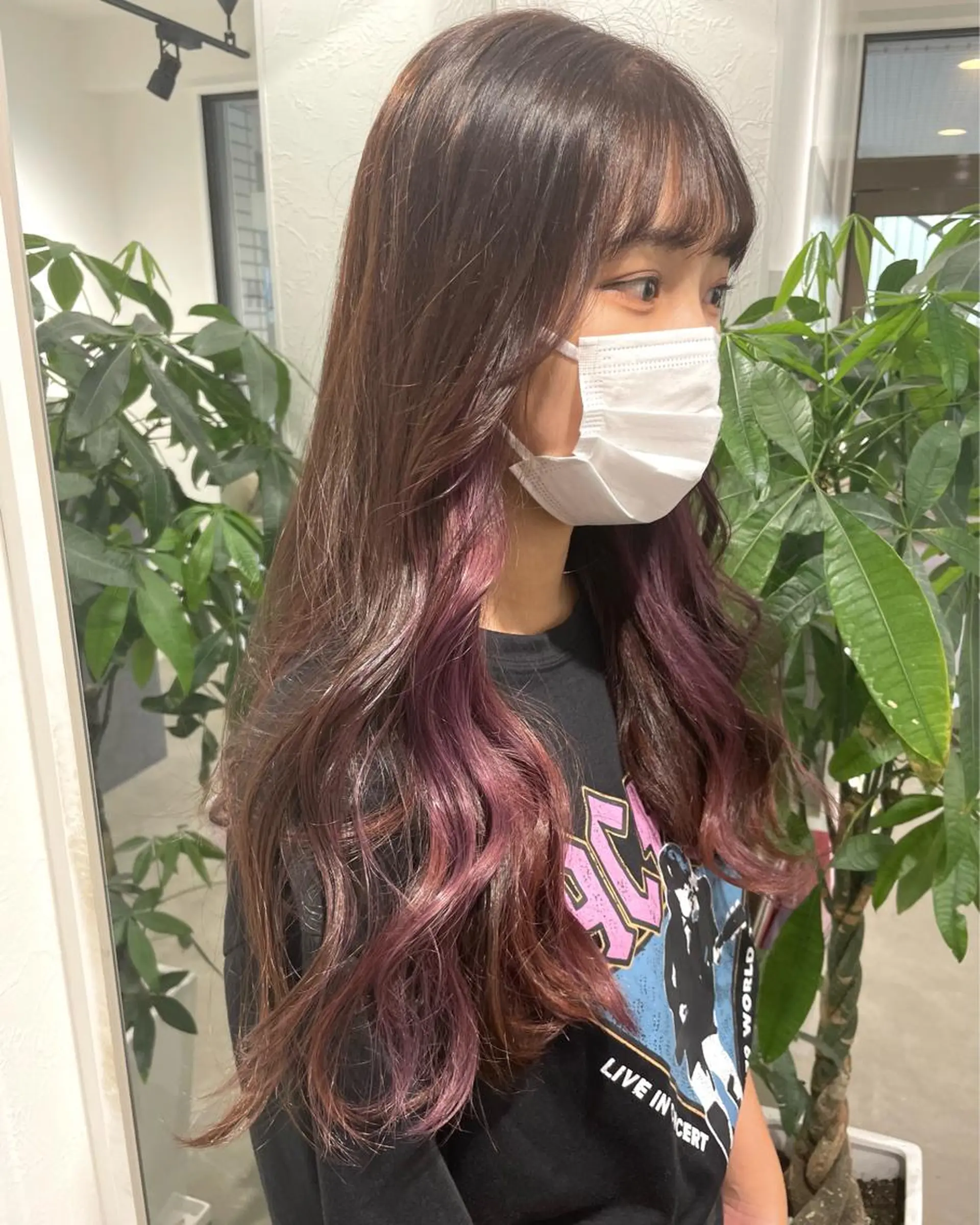 ロング カラー イヤリングカラー ラベンダーカラー ピンクカラー ピンクラベンダー ヘアカラー 🤍2nd🤍田所 美希のヘアスタイル