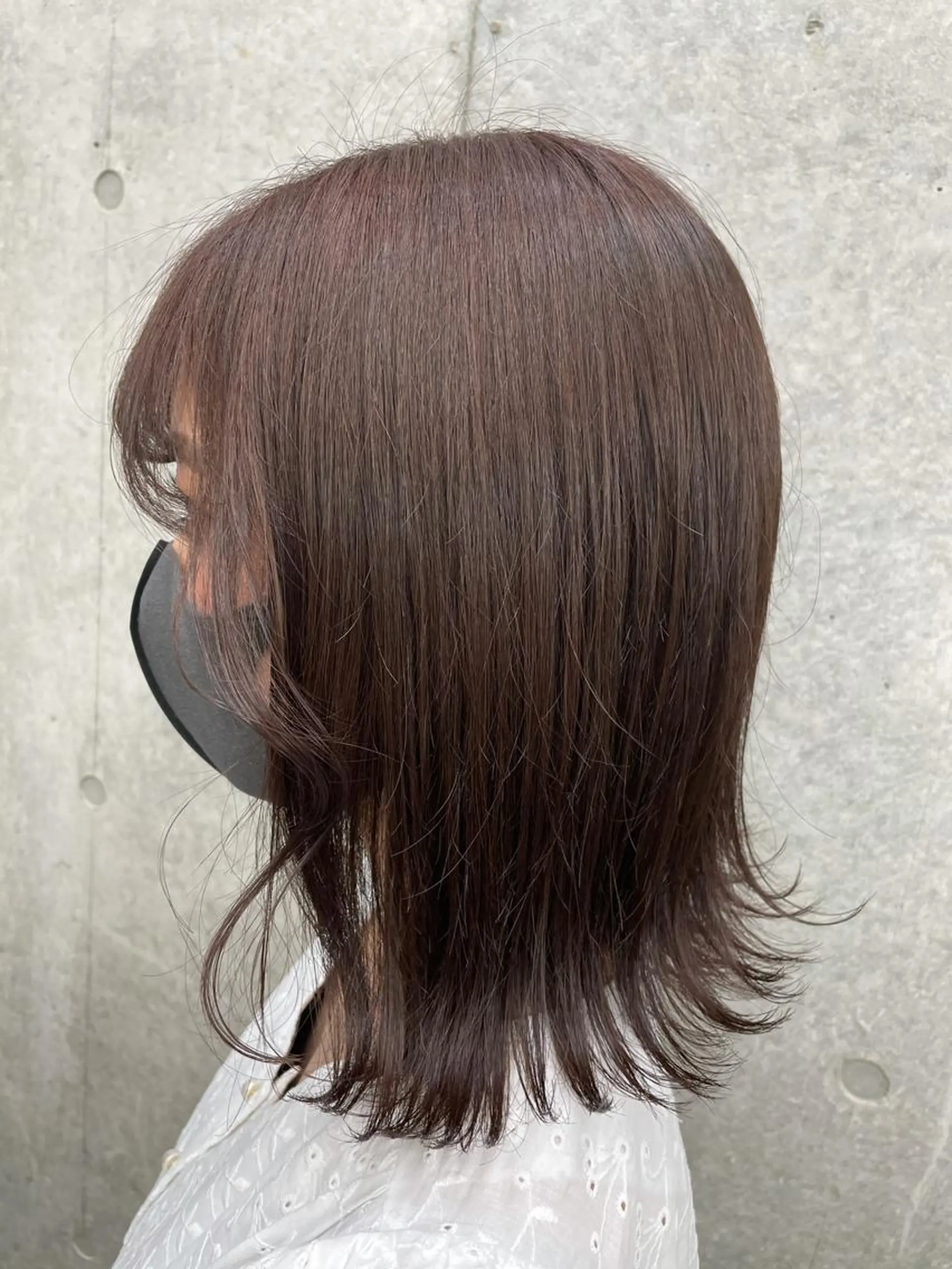 ミディアム カラー ブラウンカラー ピンクカラー ピンクブラウン すぐ巻ける縮毛矯正 🍀勝倉　麗のヘアスタイル