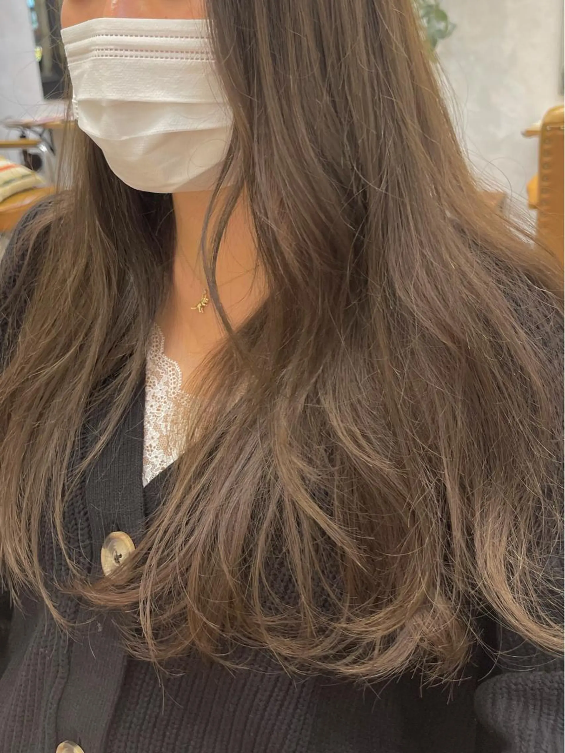 ロング カラー ヘアアレンジ ベージュカラー オリーブベージュ レイヤーカット/ 田中 しょうのヘアスタイル