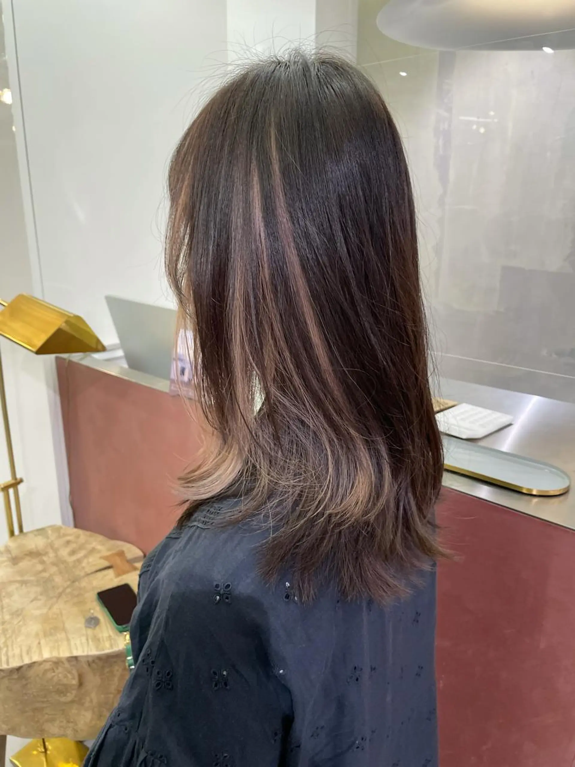 セミロング ミストバング 千原 海颯のヘアスタイル