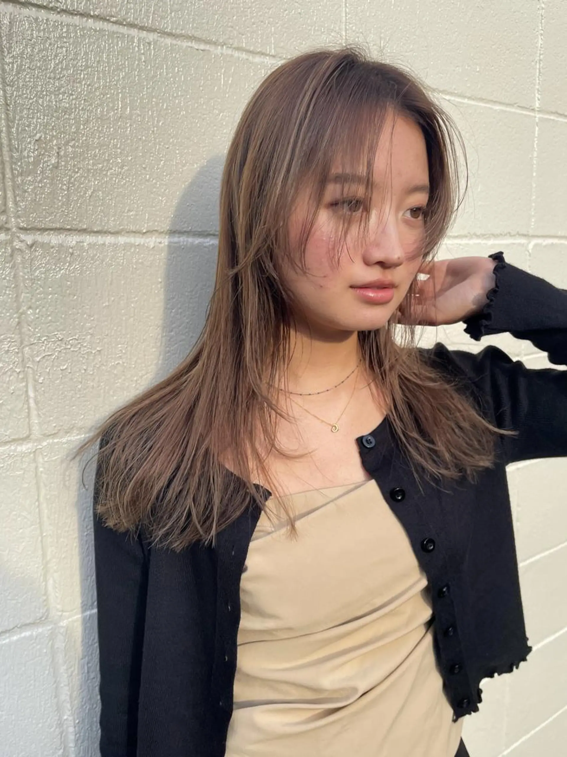ミディアム カラー パーマ ショートボブ ミディアムパーマ アディクシーカラー ブリーチ ケアブリーチ カット ヘアカラー CEINE OURのヘアスタイル