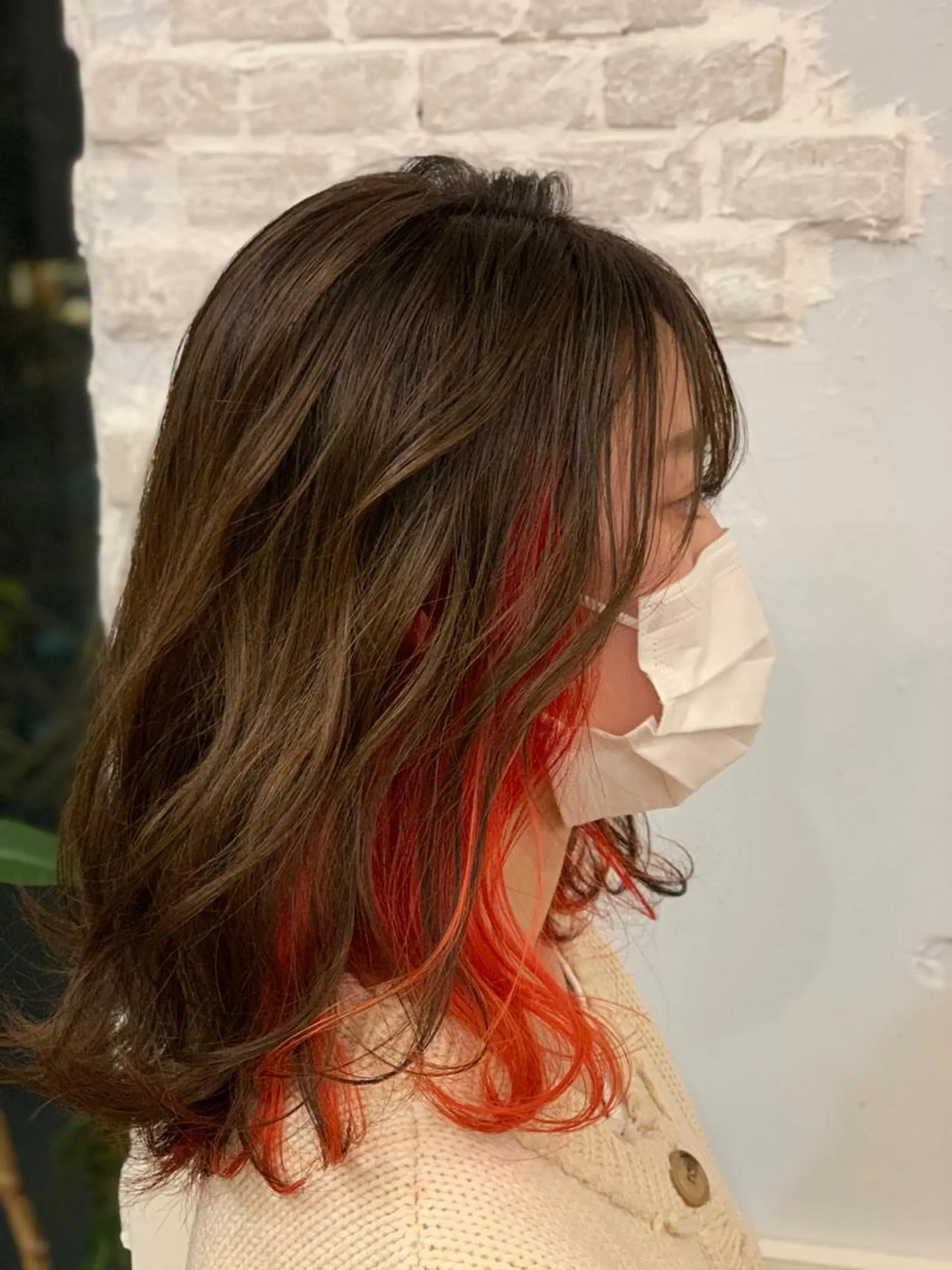 ミディアム カラー オレンジ Real me 鈴木のヘアスタイル