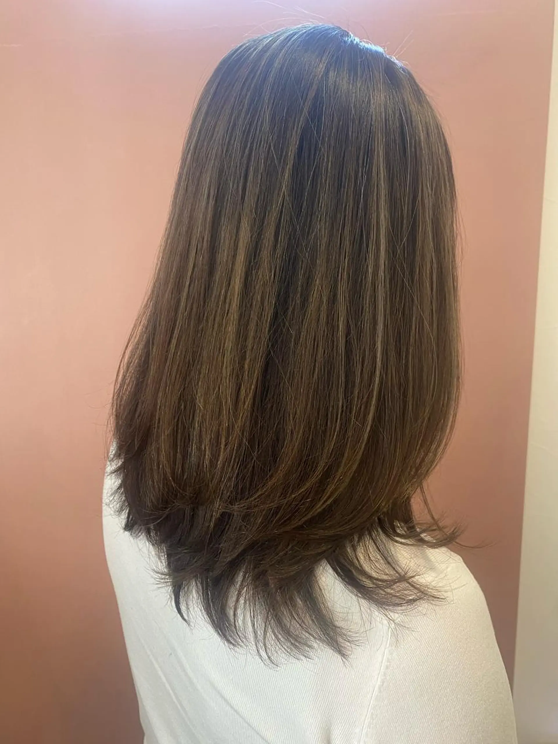 セミロング カラー ハイライトカラー ハイライト カット ヘアカラー pep natsumiのヘアスタイル