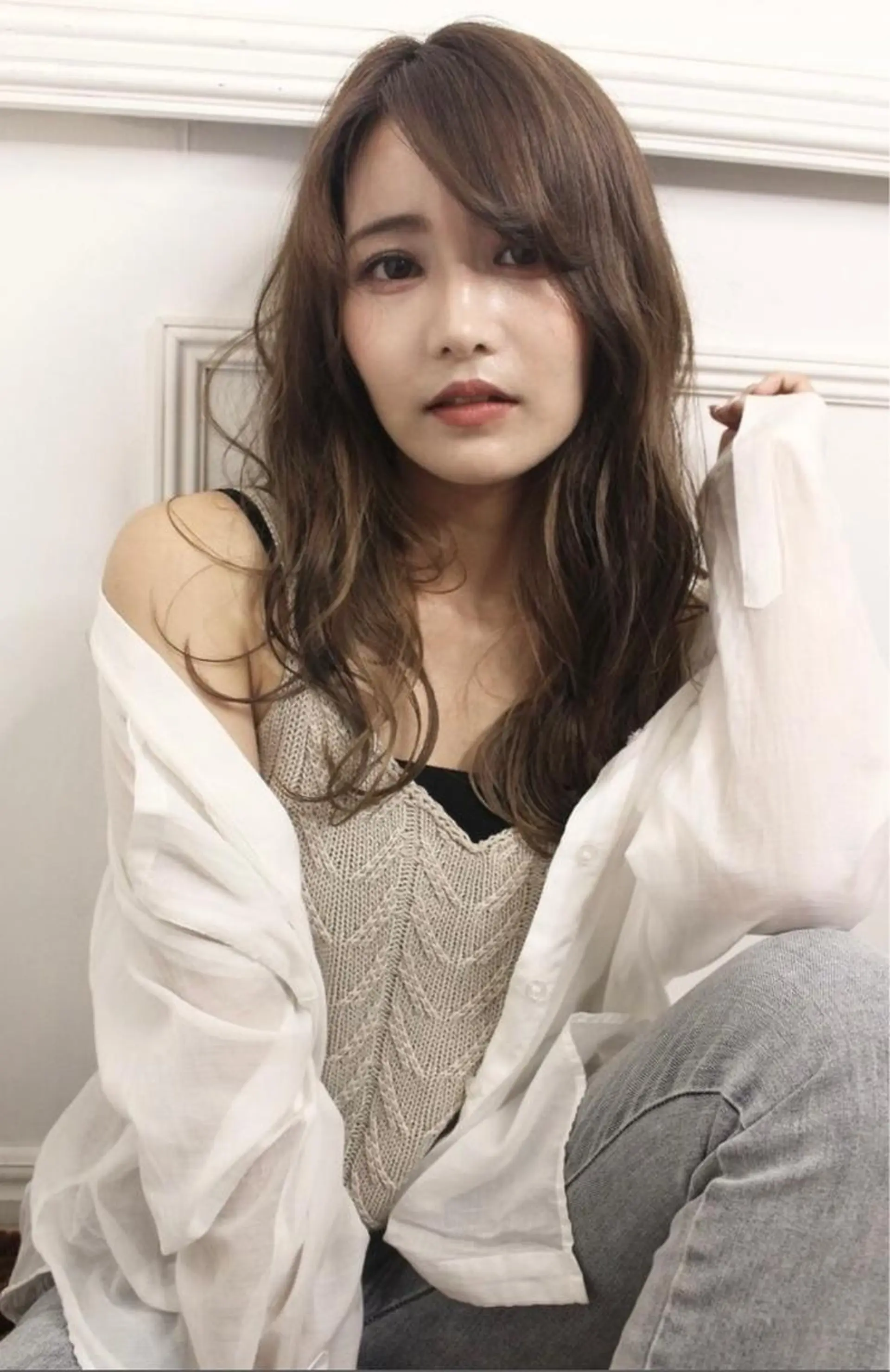 ロング カラー パーマ リルウヘアー 天王寺のヘアスタイル