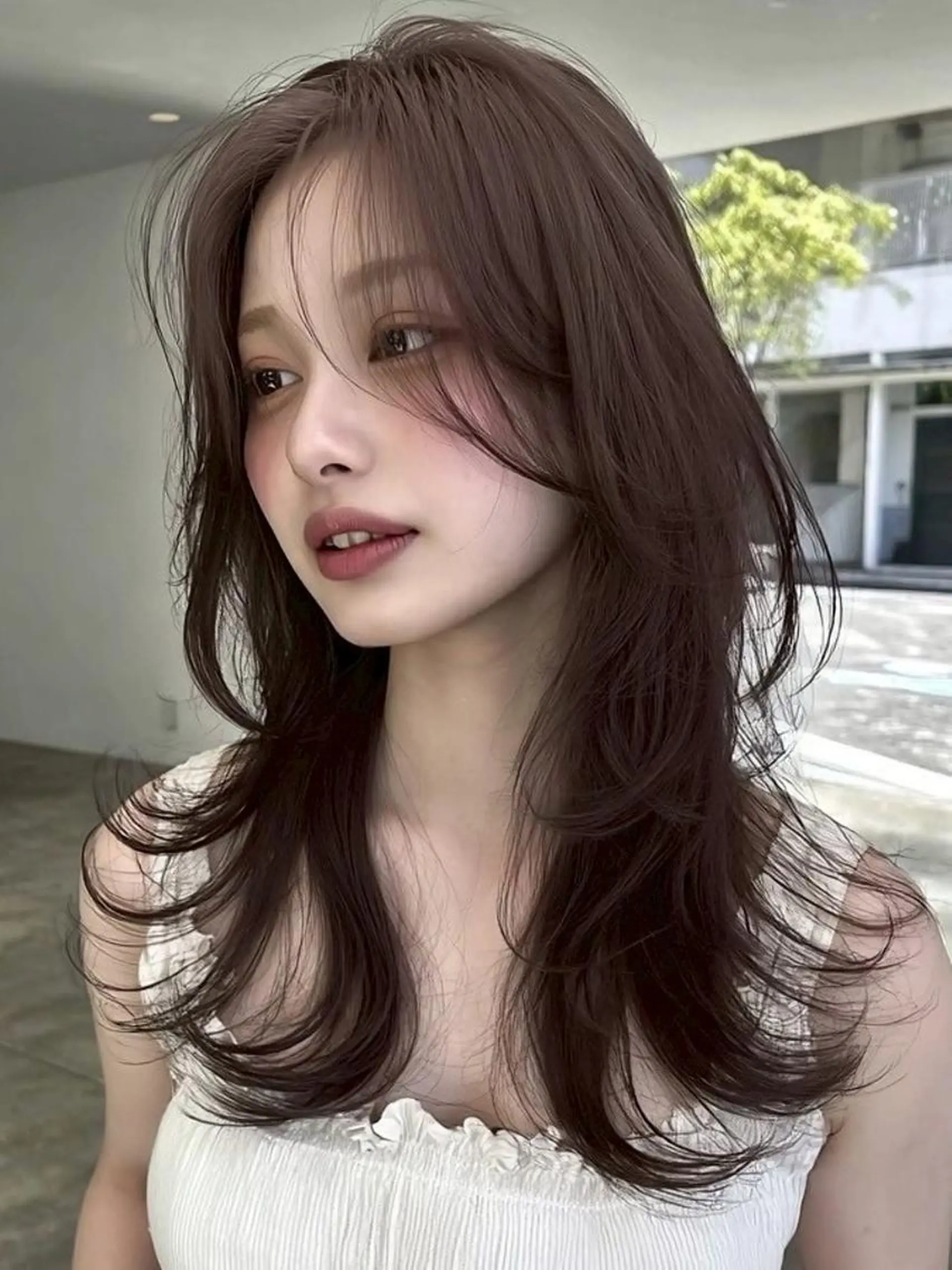 セミロング レイヤーカット ヘアカラー MARIN /天王寺 🤍のヘアスタイル
