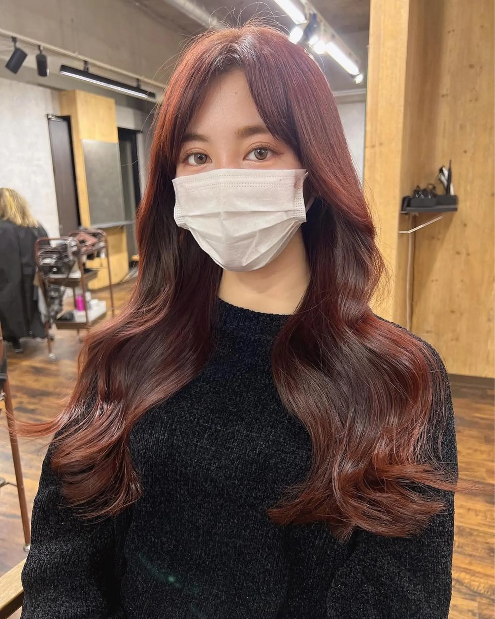 ロング カラー パーマ ヘアアレンジ メンズ キッズ ネイル マツエク・マツパ アイブロウ レイヤー／顔周り 韓国ヘア森田和貴のヘアスタイル