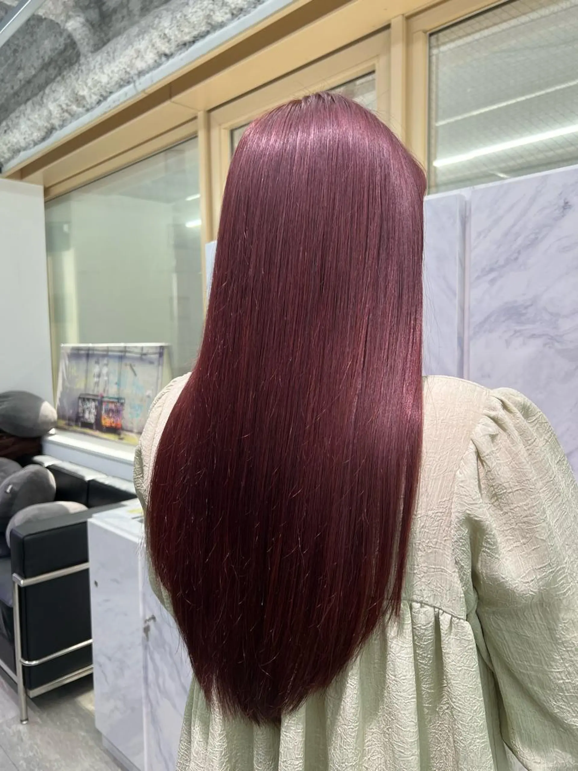 ロング ヘアカラー ハイトーン&髪質改善 ＆韓国エクステ🤎のヘアスタイル