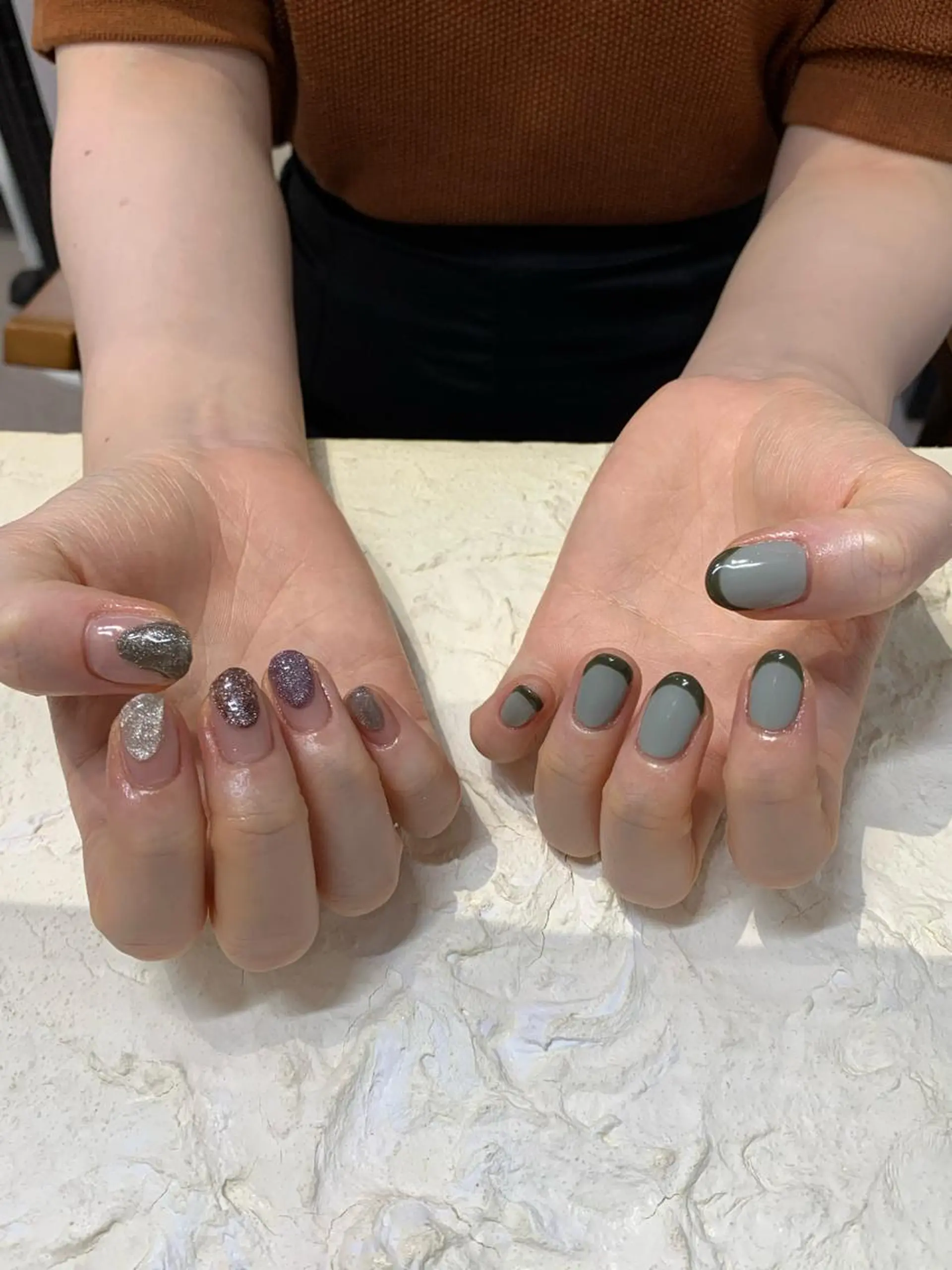 ネイル フレンチネイル マグネットネイル ぷっくりネイル マキノ ユイのネイルデザイン