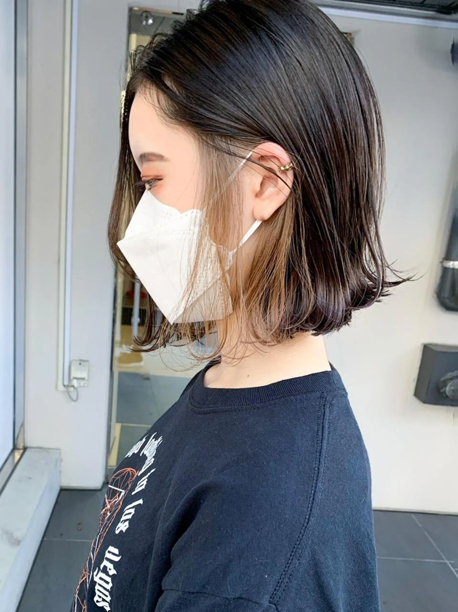 ミディアム カラー パーマ ヘアアレンジ オレンジ カット ヘアカラー トリートメント ITbyALBUM 中野店のヘアスタイル