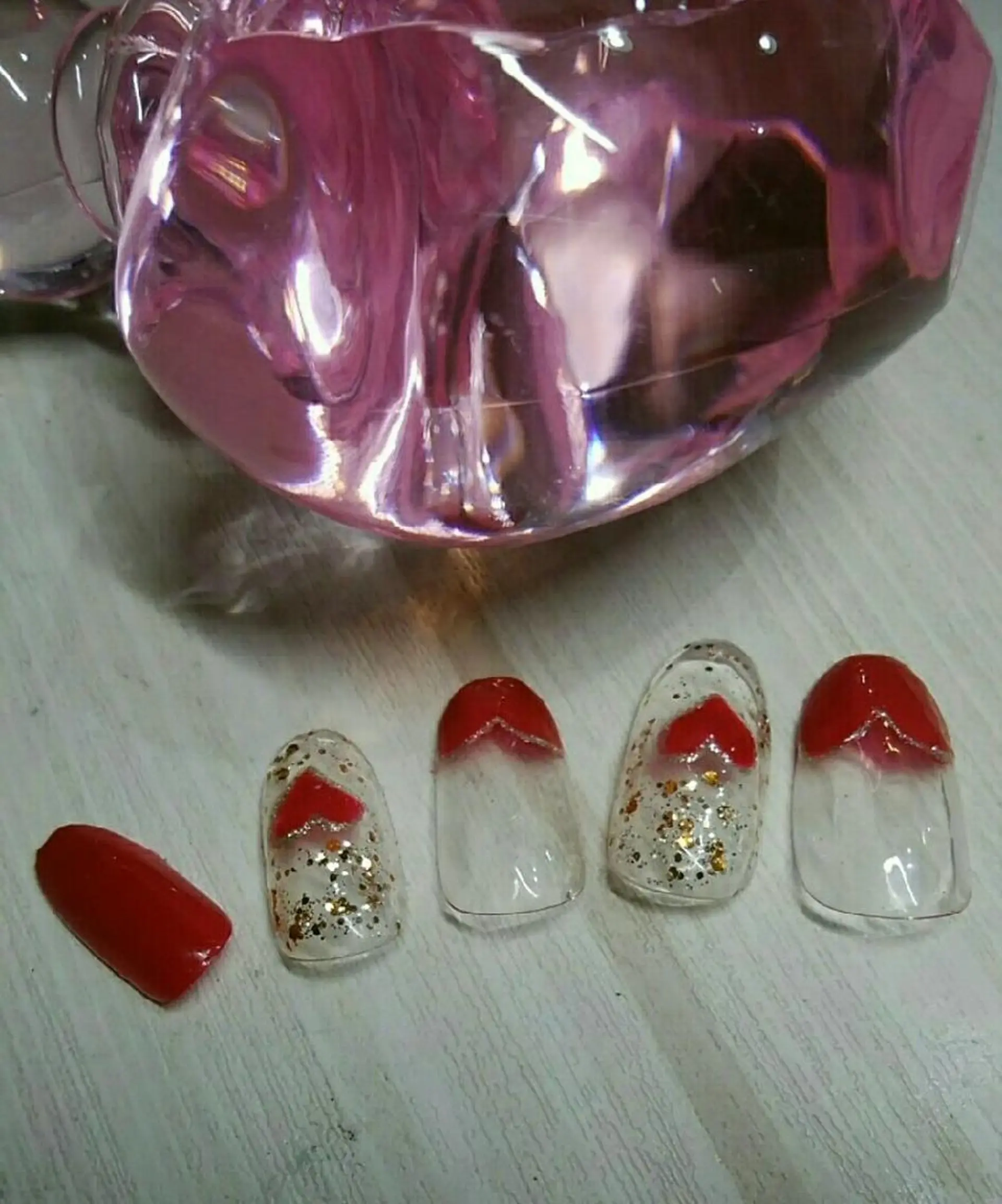 ネイル フレンチネイル ハート ネイリスト AIKOのネイルデザイン