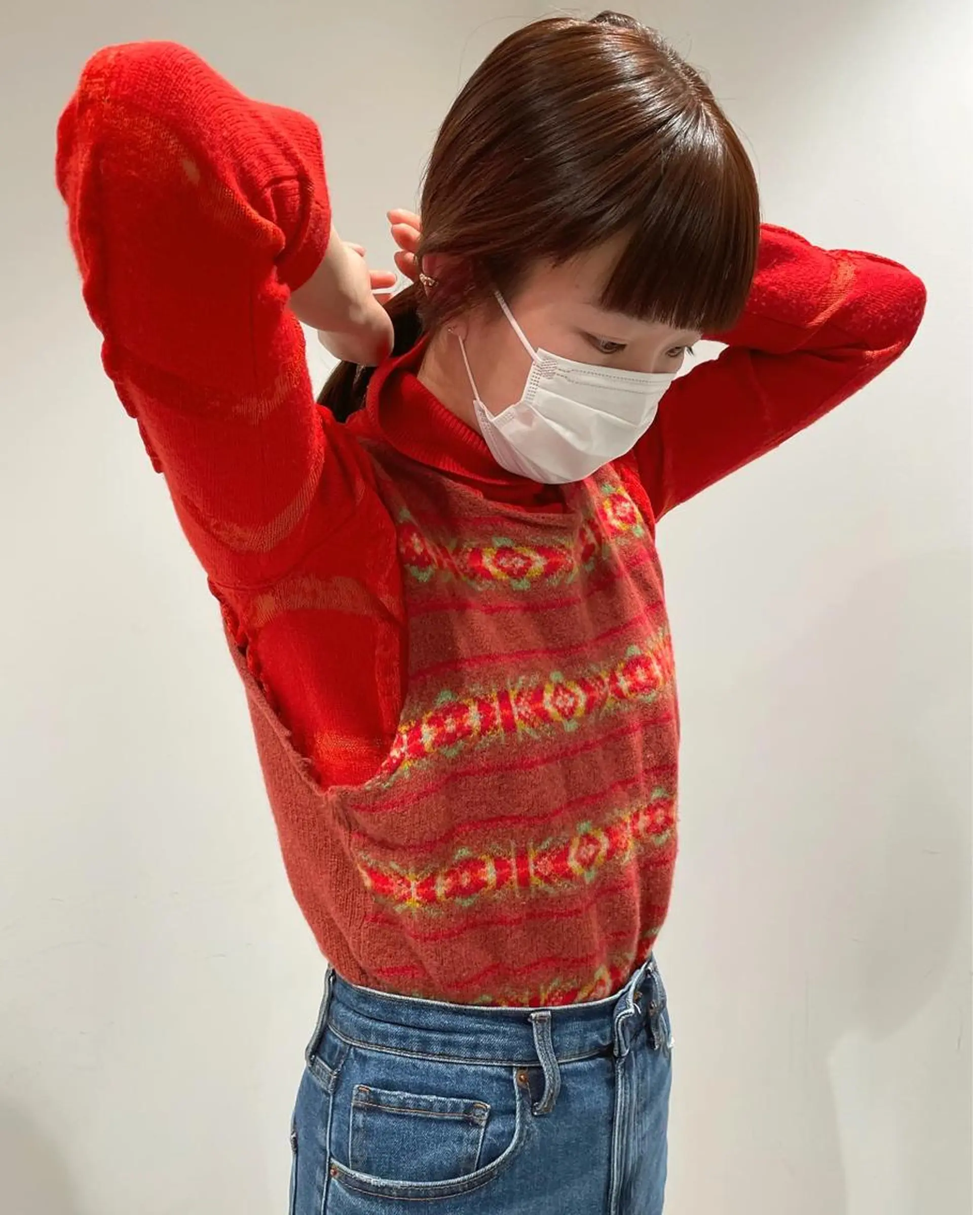 ミディアム カラー ベージュカラー ブラウンカラー オレンジ 吉田一輝 外国人パーマのヘアスタイル