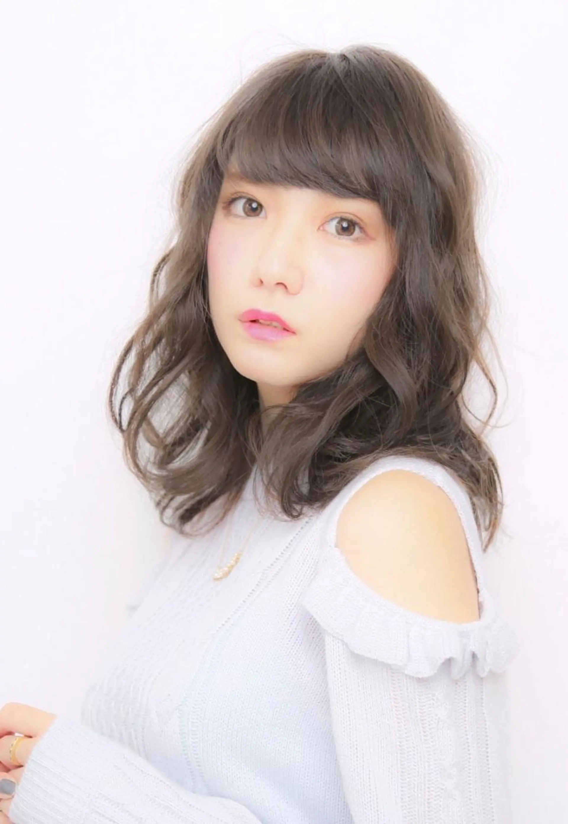 ミディアム カラー パーマ モテ髪透明感❤️ デイズヘアカラーのヘアスタイル