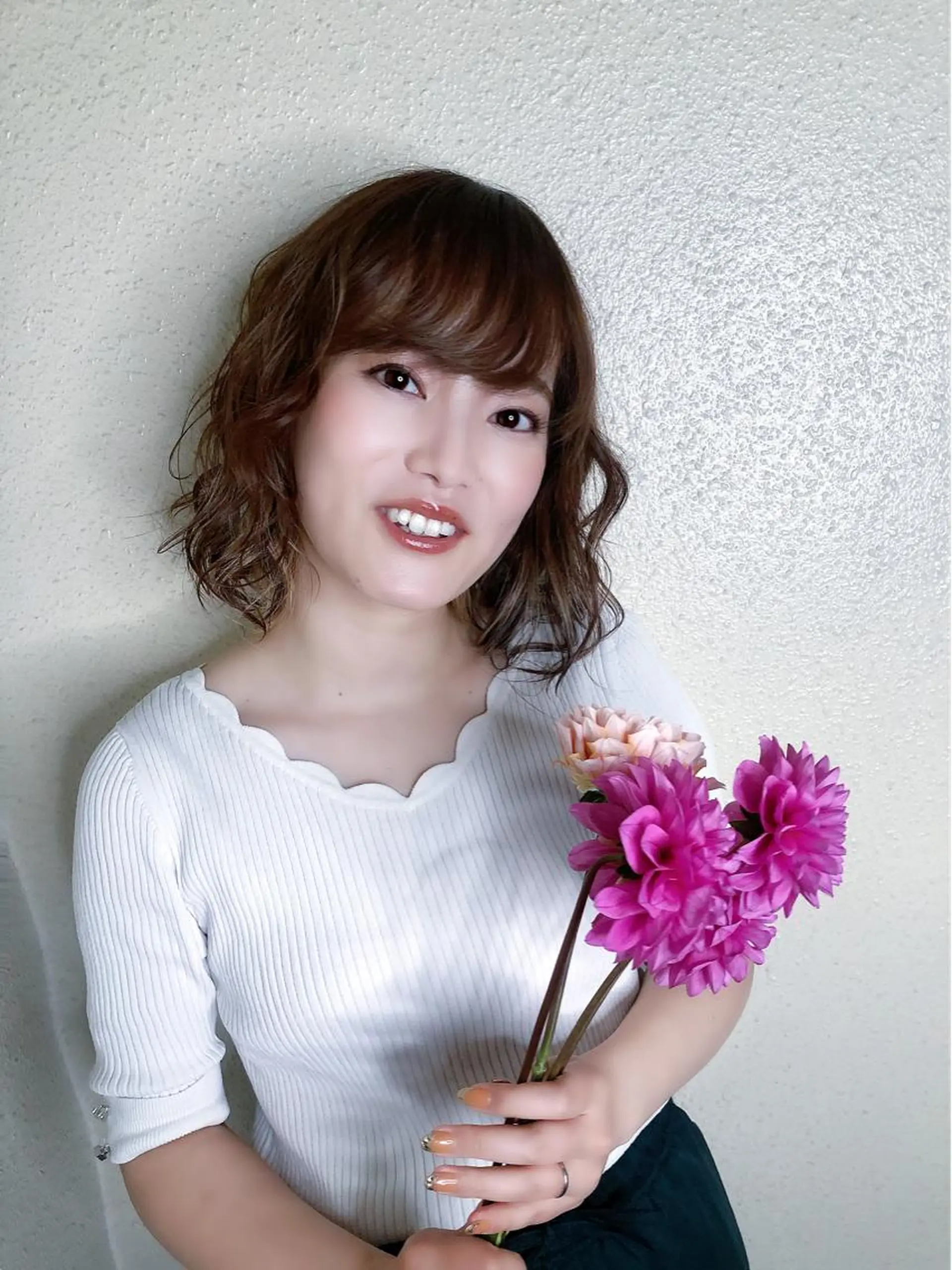 ミディアム パーマ ヘアアレンジ 松下 倫子のヘアスタイル