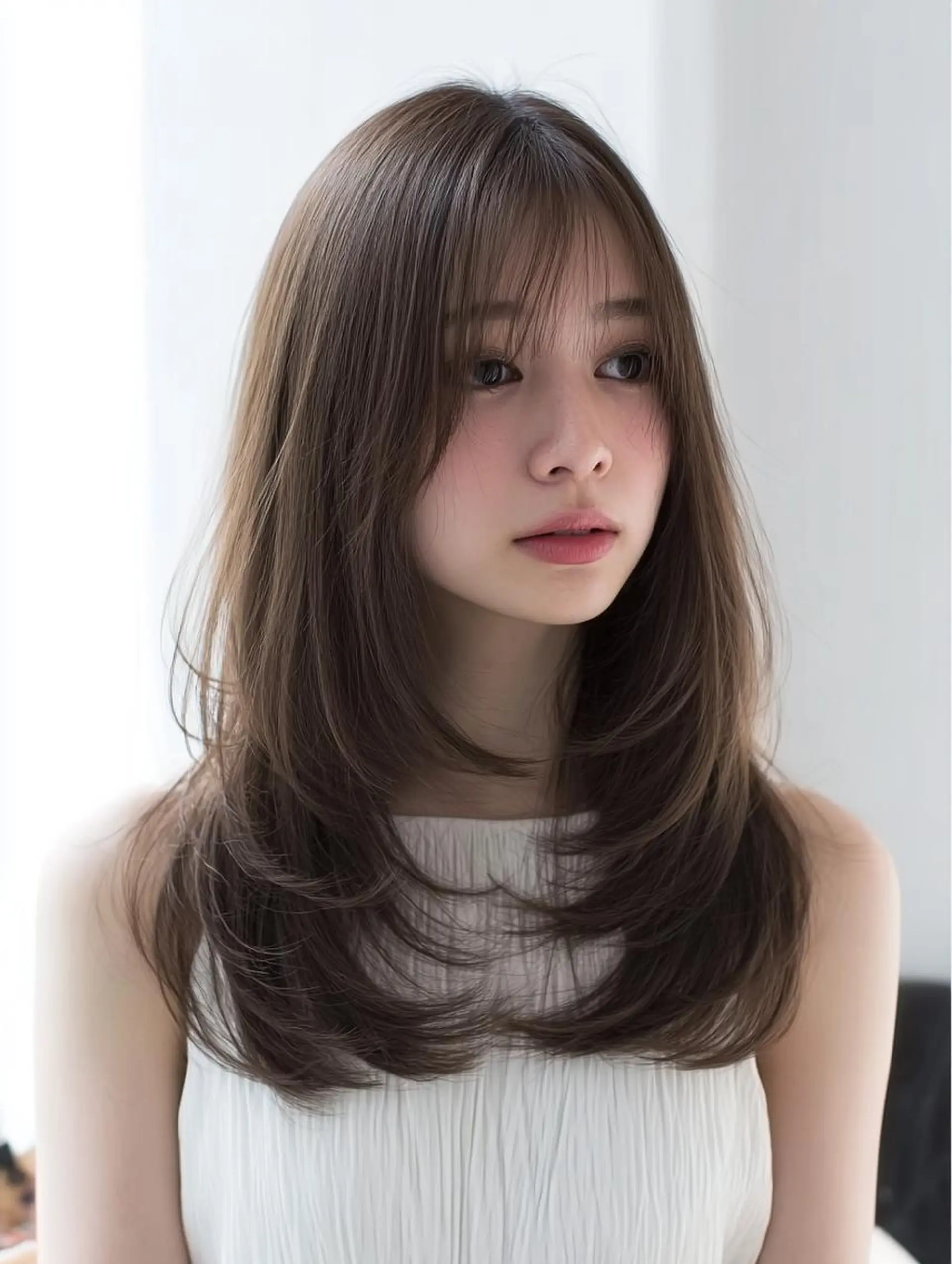 セミロング ハッシュカット 髪質改善 レイヤーカット 縮毛矯正 トリートメント カット ヘアカラー トリートメント 生艶髪＆レイヤー🔔 渋谷お薦めNo.1✨のヘアスタイル