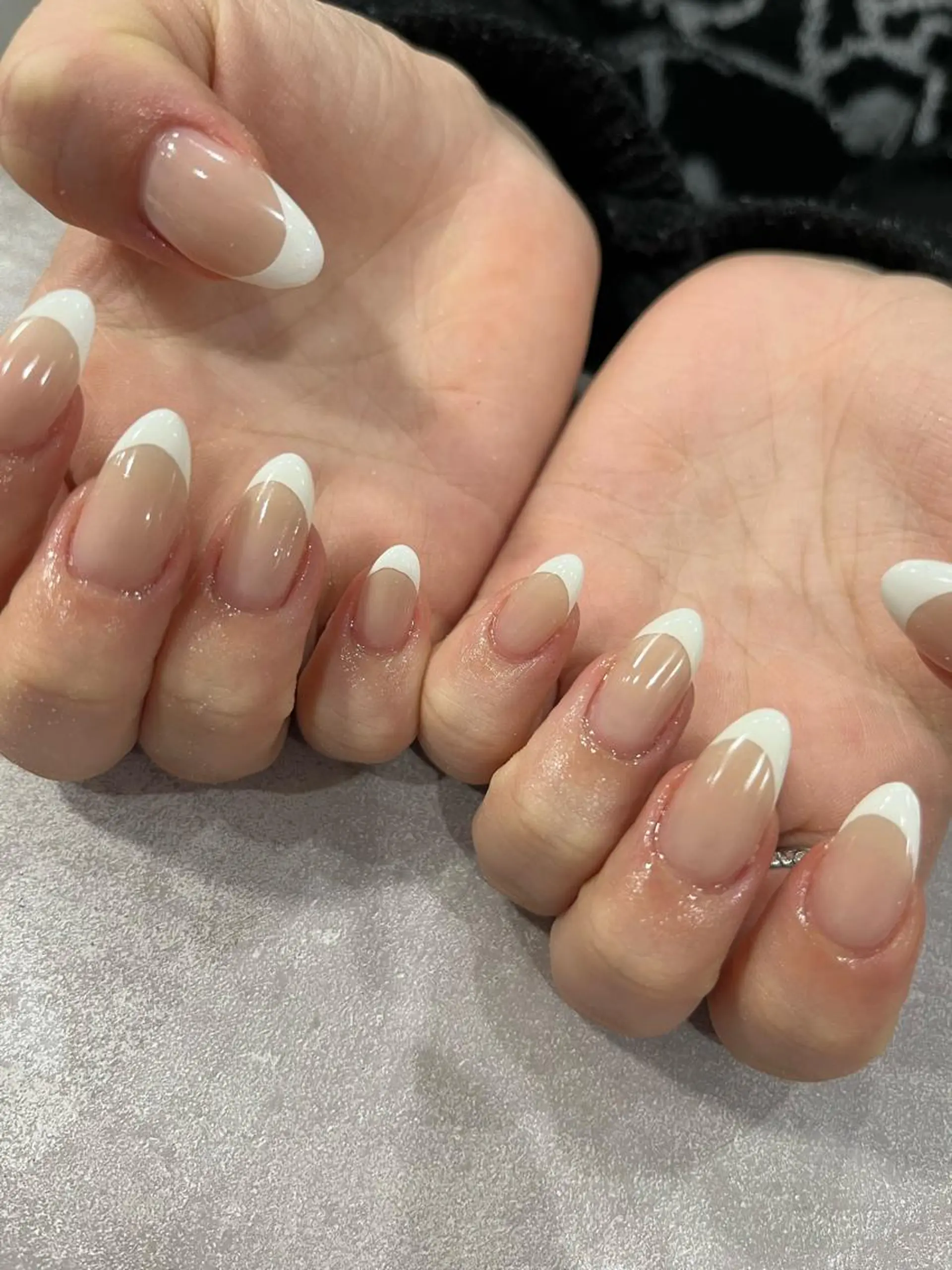 ネイル フレンチネイル 鶴橋wooone nail.rieのネイルデザイン
