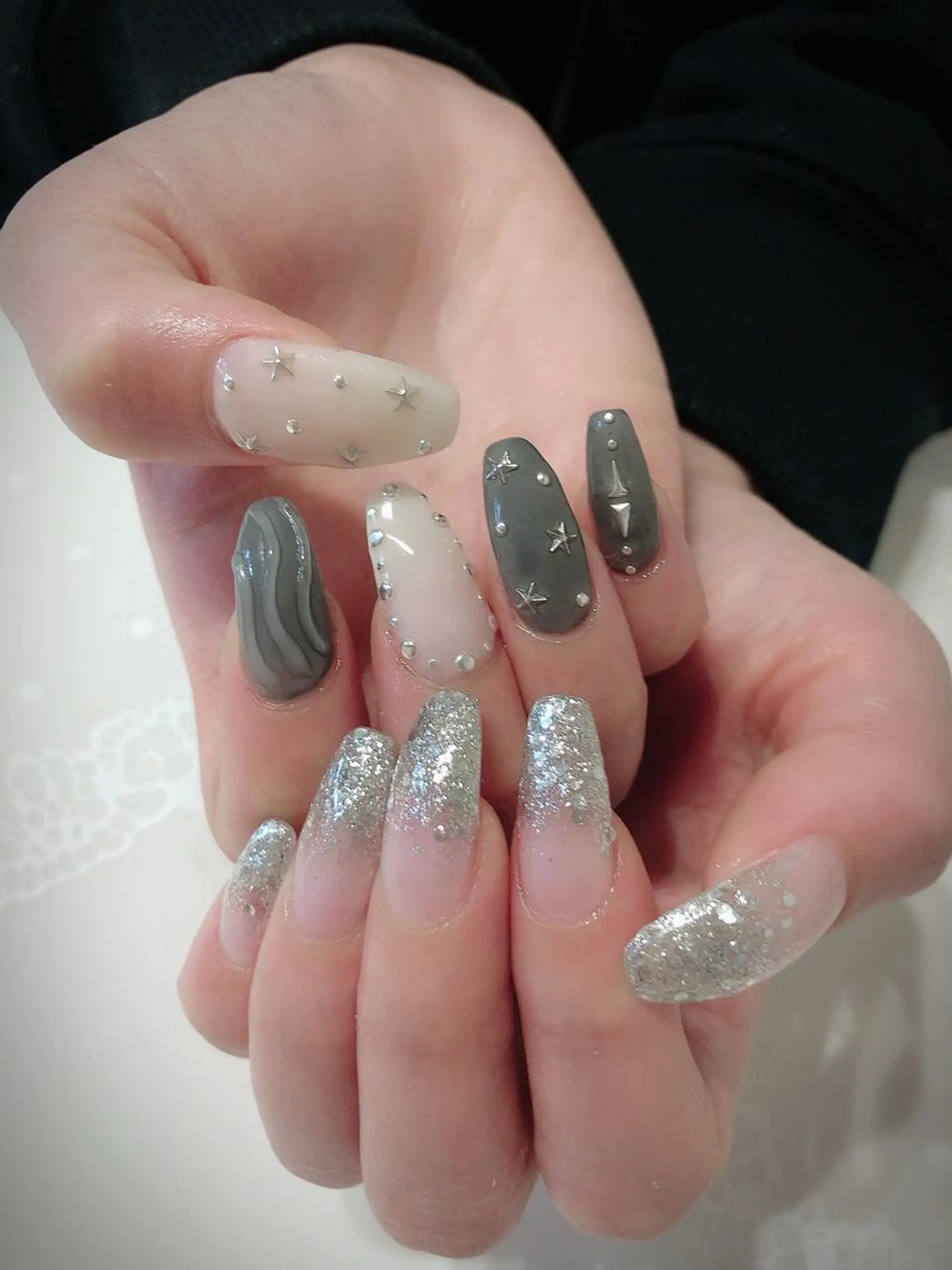 ネイル グラデーション ラメ(グリッター) ラメグラデーション ハンドネイル * haruのネイルデザイン