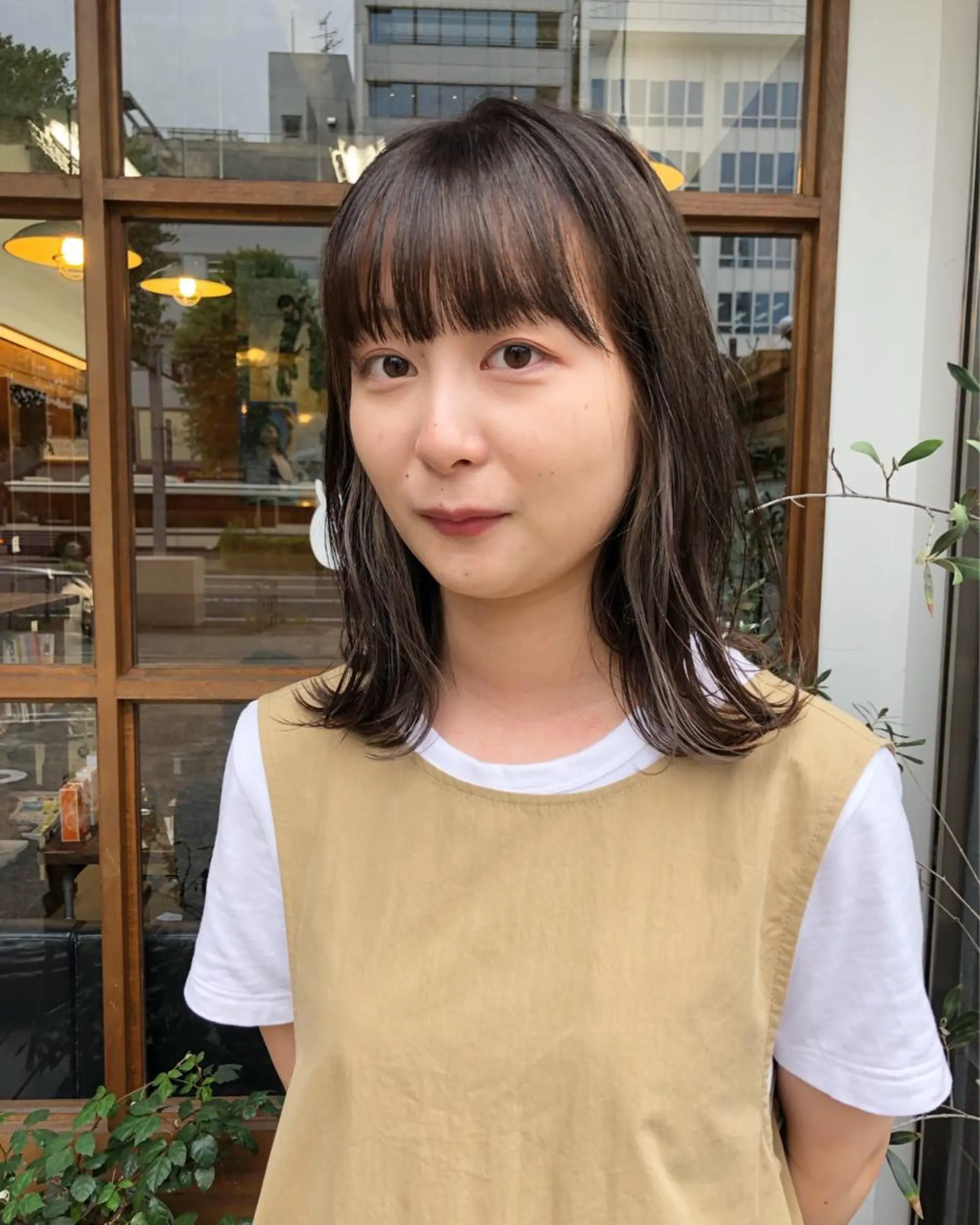 ミディアム クロスパーマ× 透明感カラー✂︎のヘアスタイル