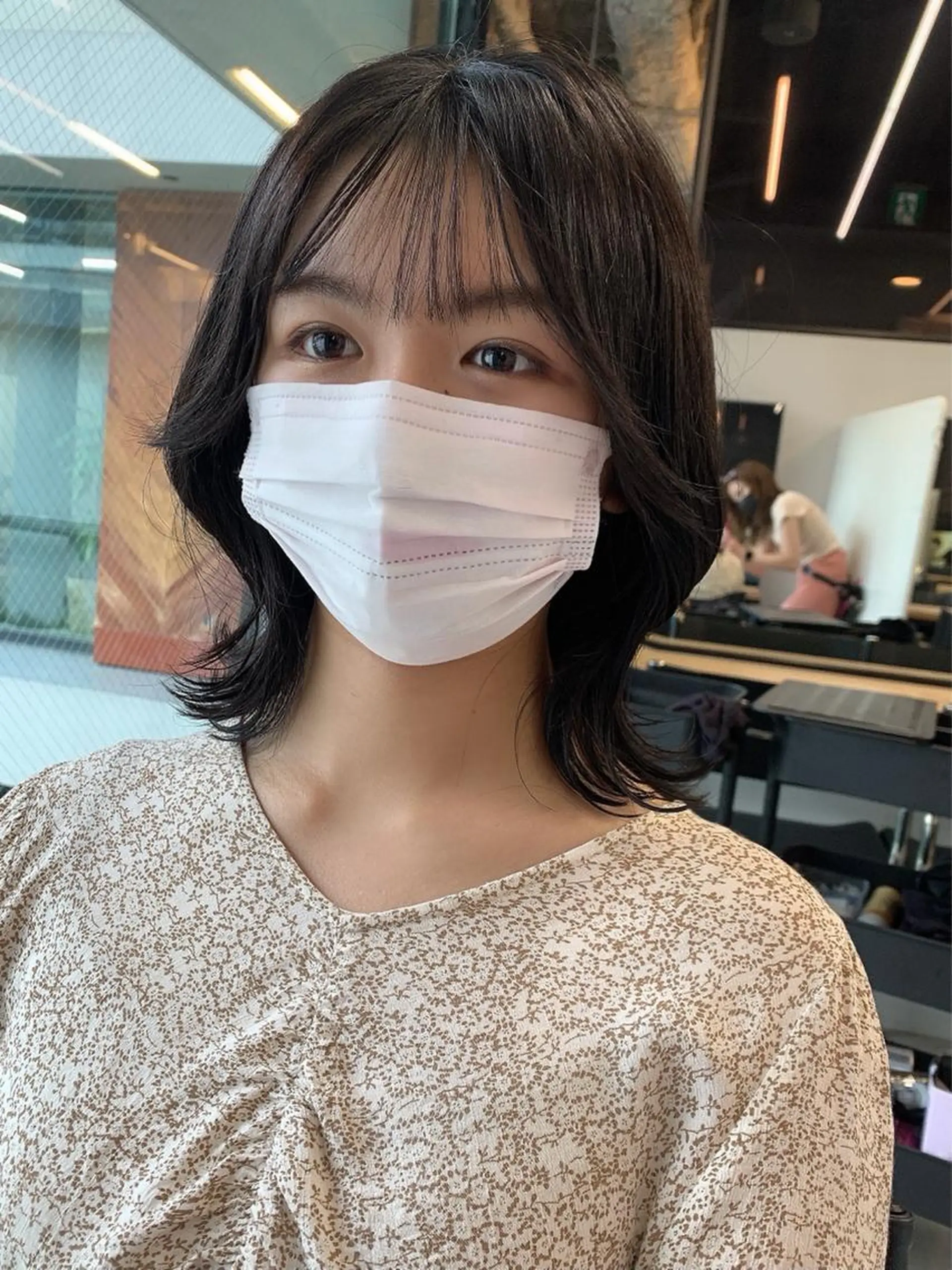 ミディアム カラー カット ヘアカラー トリートメント ヘッドスパ ヘアセット 透明感/オリーブ/ グレージュ/YUKAのヘアスタイル