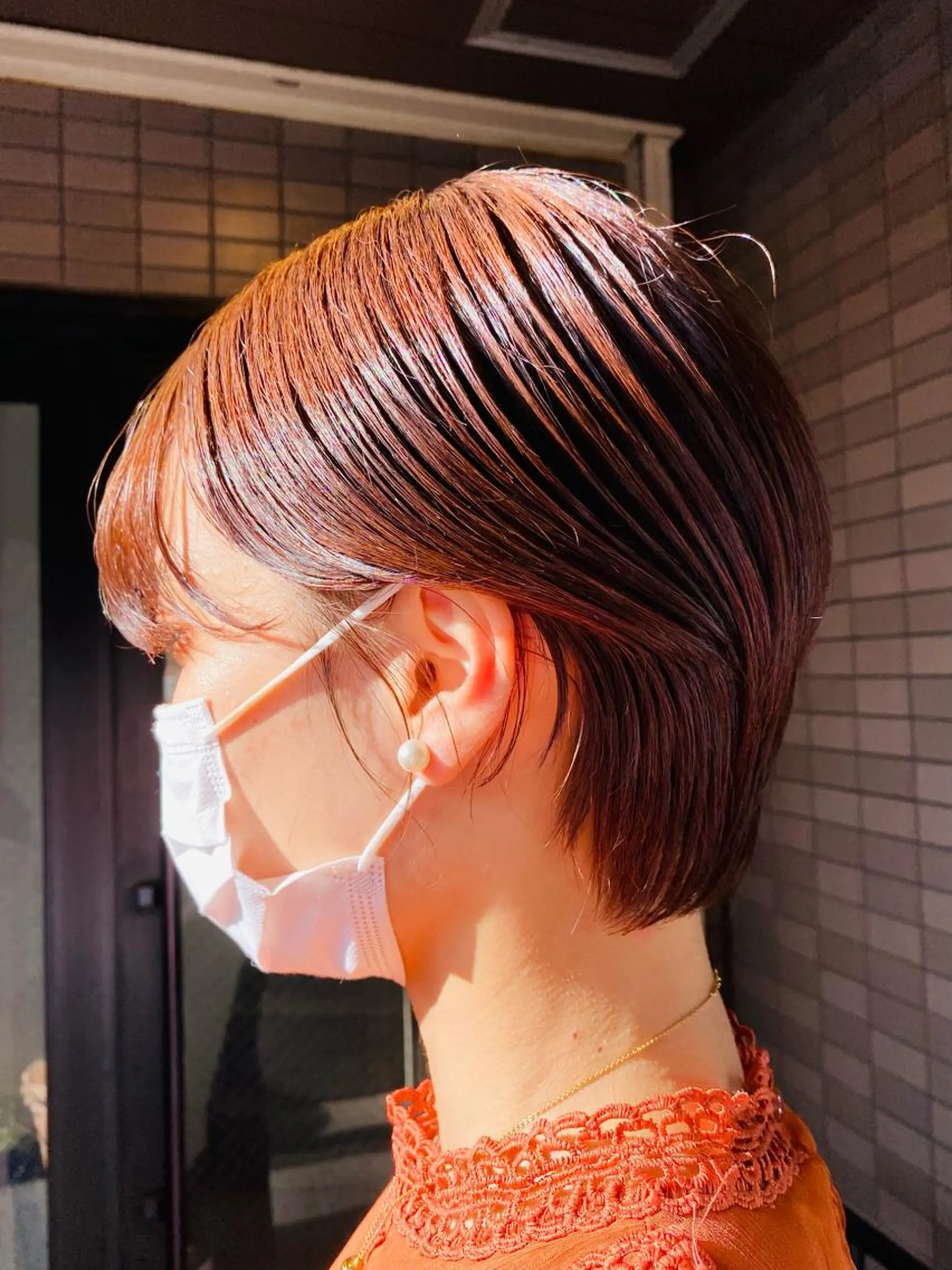 ショート カラー ブラウンカラー オレンジ オレンジブラウン plants hair salon by GEORGE所属・元住吉プランツヘアー ☘️丸山☘️のヘアスタイル