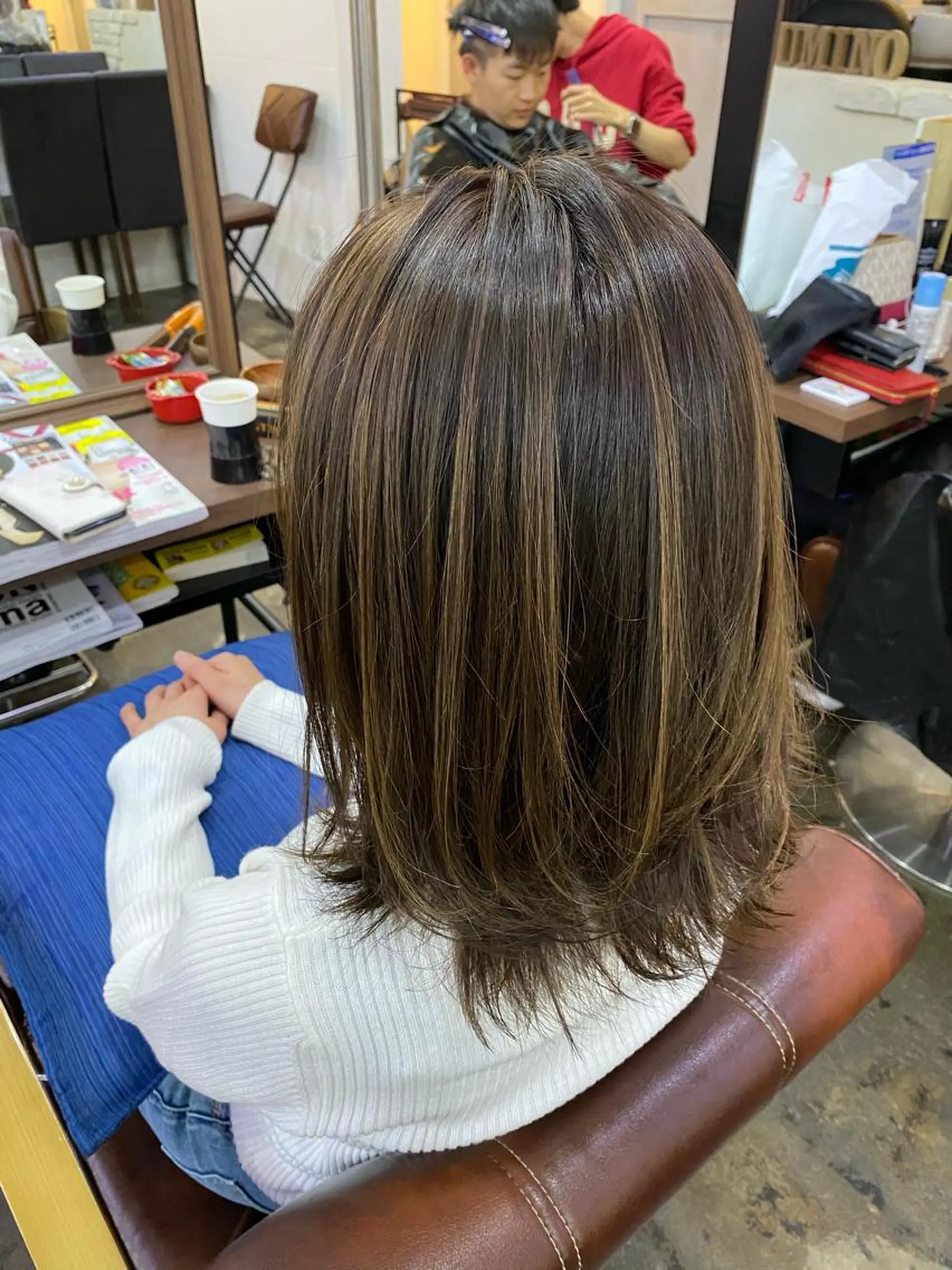 ミディアム カラー ヘアアレンジ 【艶髪×韓国風】 毛流れ職人 RYOのヘアスタイル