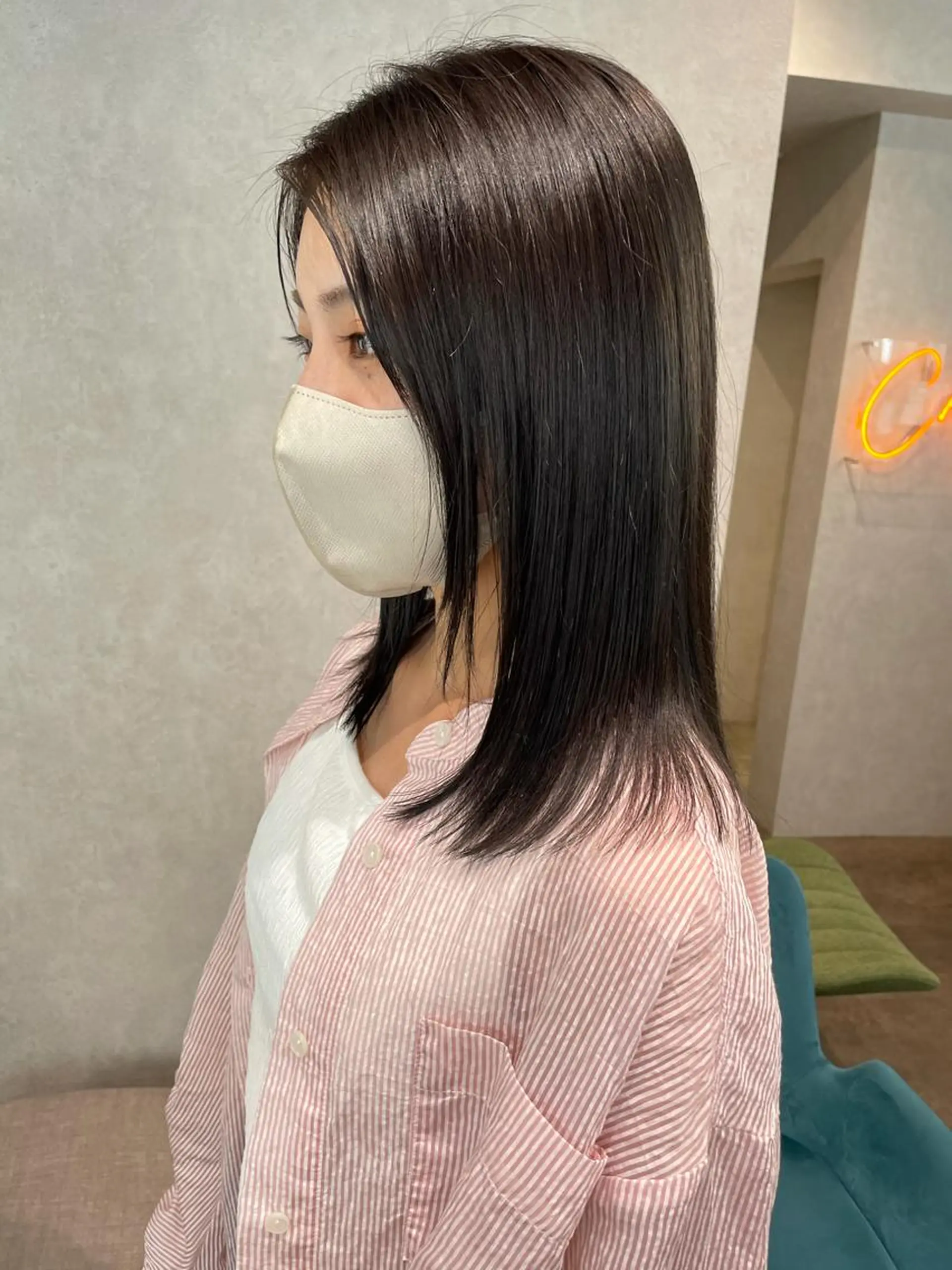 ミディアム カラー ヘアカラー ナチュラル透明感🌱 小山美樹子のヘアスタイル