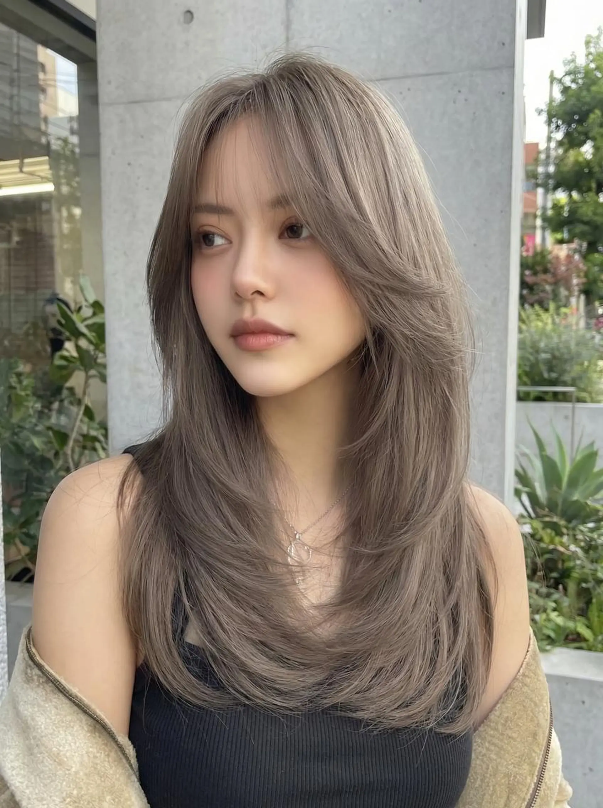 ロング カット ヘアカラー トリートメント レイヤー/顔周り🌈 韓国特化 ヒトミ☁️のヘアスタイル