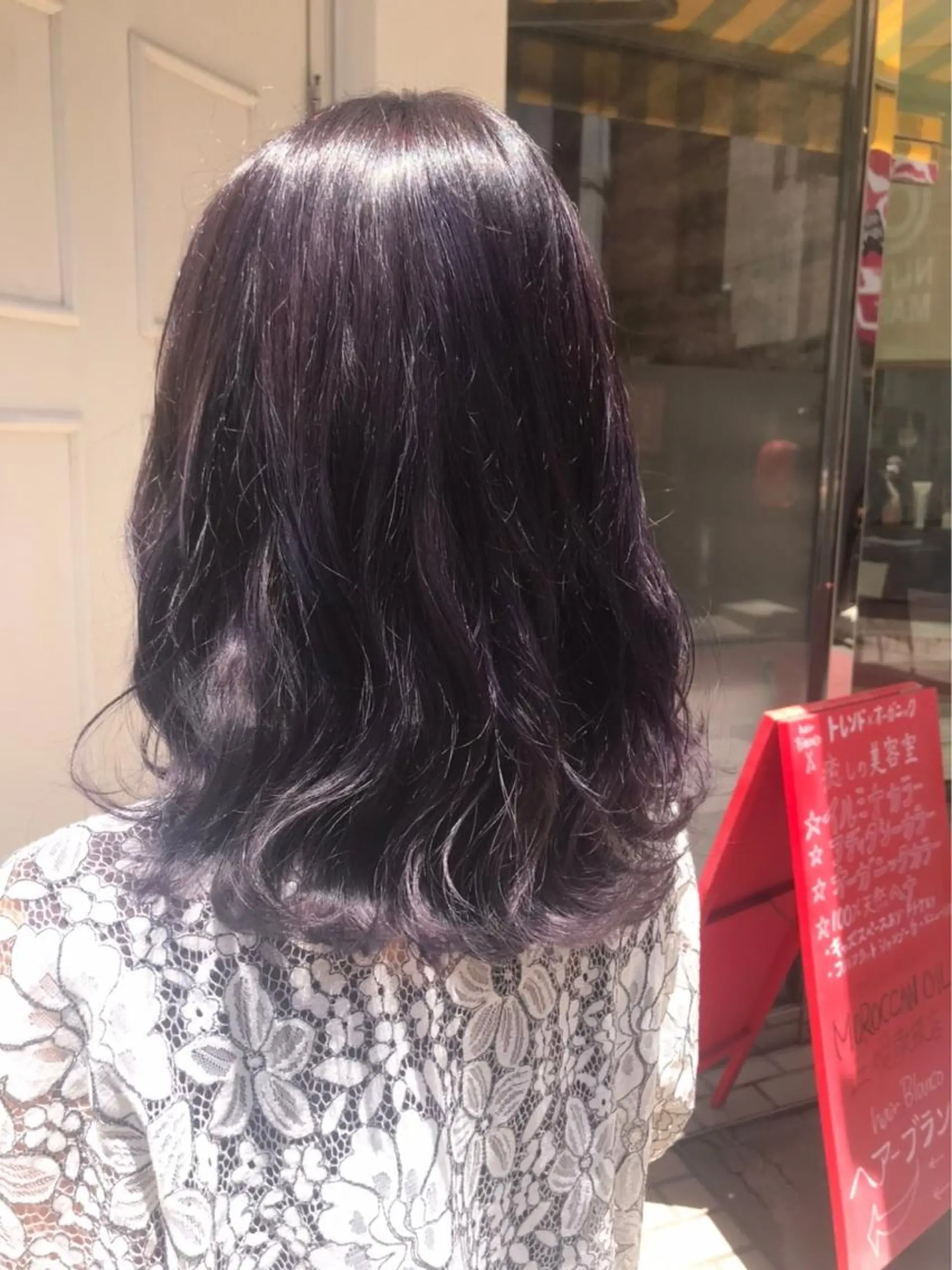 ミディアム カラー パープルカラー Blanco Color&Careのヘアスタイル