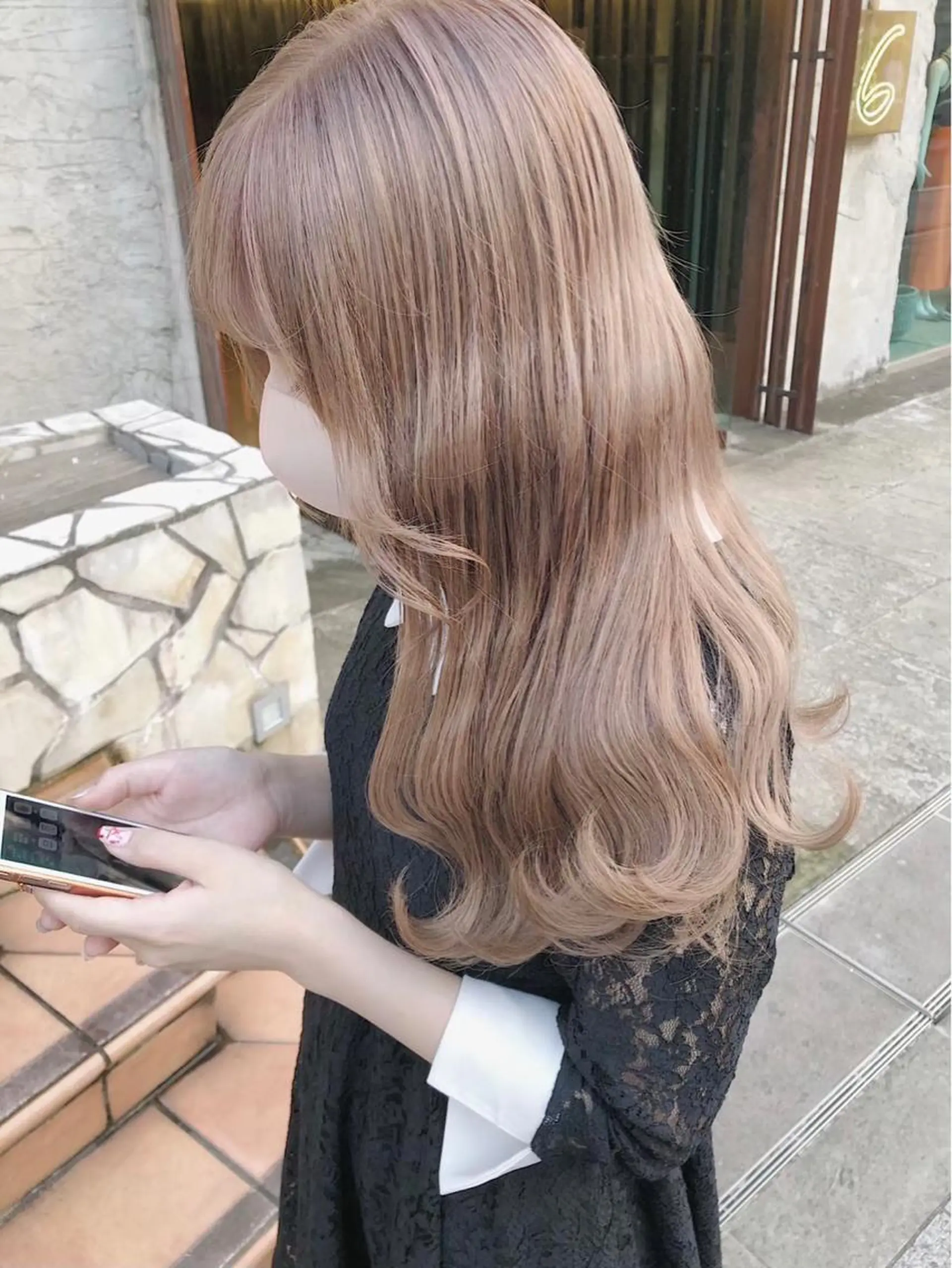 ロング カラー パーマ ヘアアレンジ メンズ キッズ ネイル マツエク・マツパ アイブロウ 🎀韓国レイヤー YURINA🎀のヘアスタイル