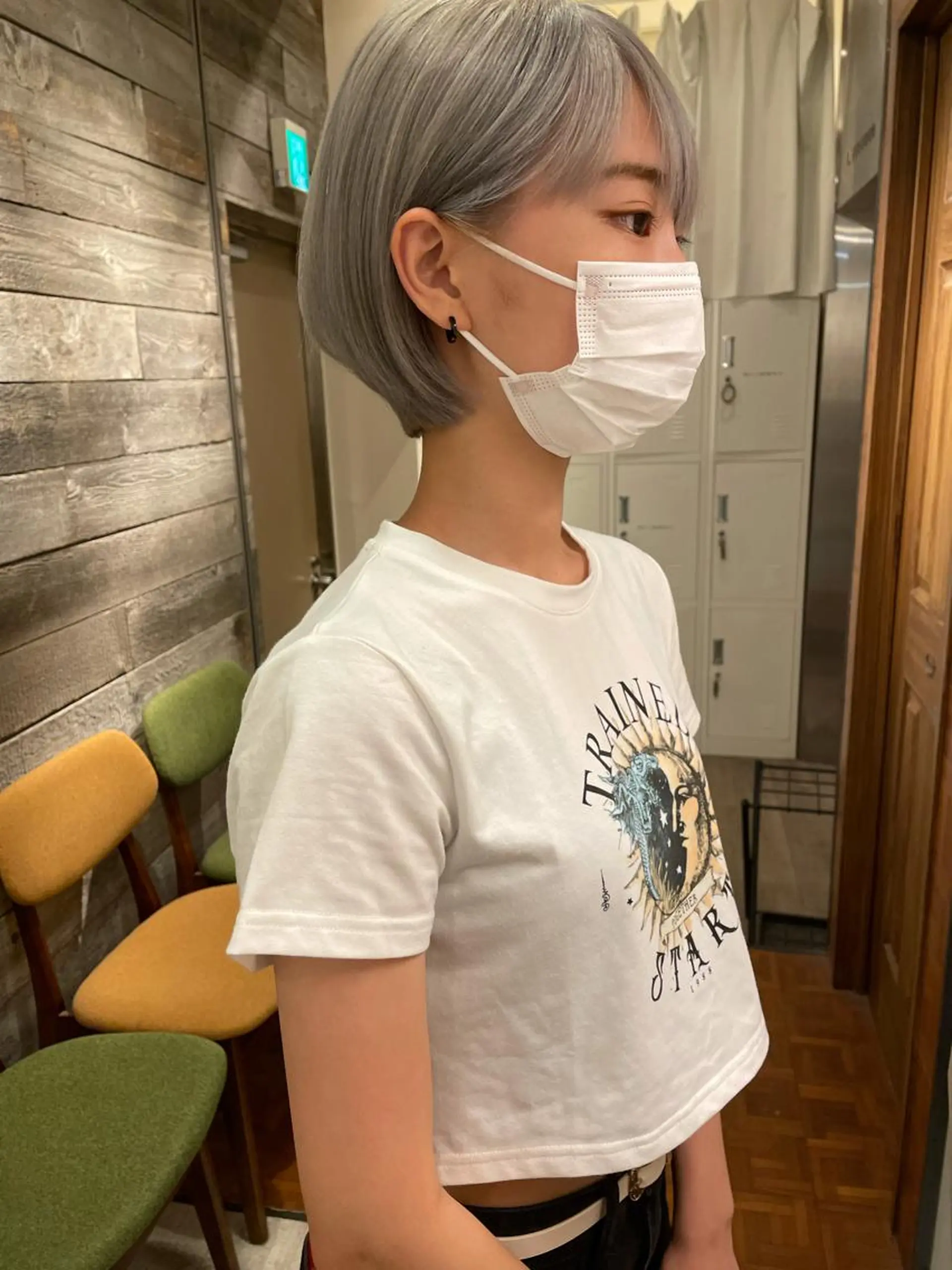 ショート カラー ショートボブ シルバー ボブ ショートヘア ヘアカラー レイヤー/ボブ/ 顔周り/yukinaのヘアスタイル