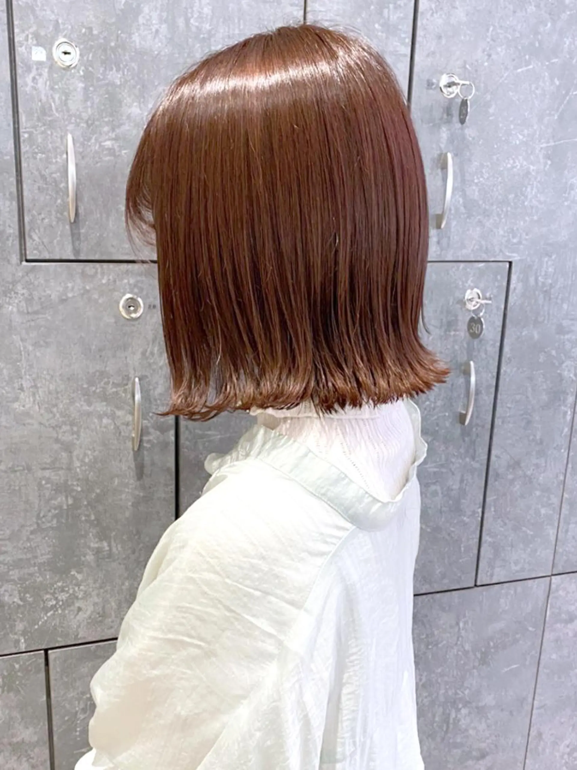 ミディアム カラー パーマ ヘアアレンジ ブラウンカラー オレンジ オレンジブラウン ITbyALBUM 浦和店のヘアスタイル
