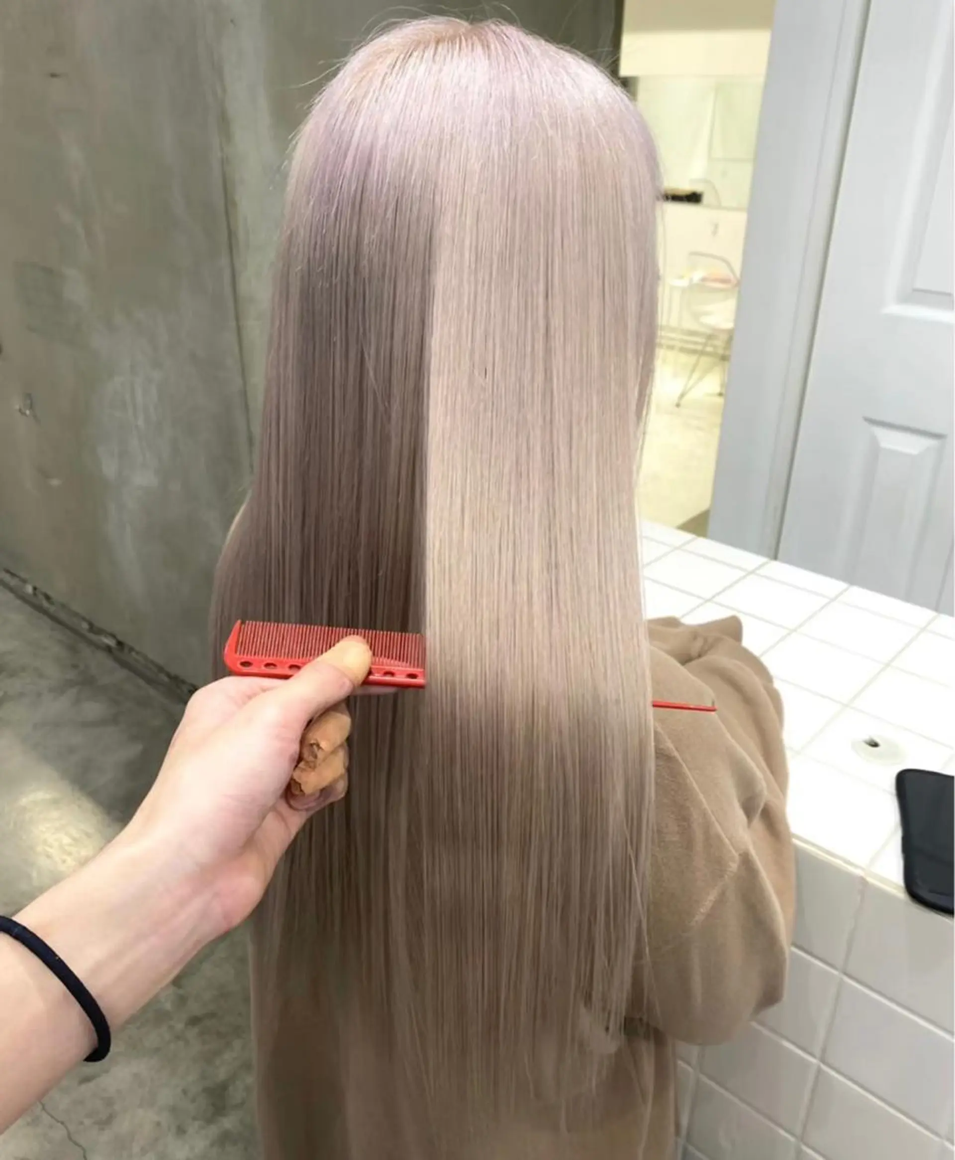 ロング カラー パーマ ヘアアレンジ メンズ ヘアカラー トリートメント ササキカズマ〻透明感 〻色落ち〻赤み消しのヘアスタイル