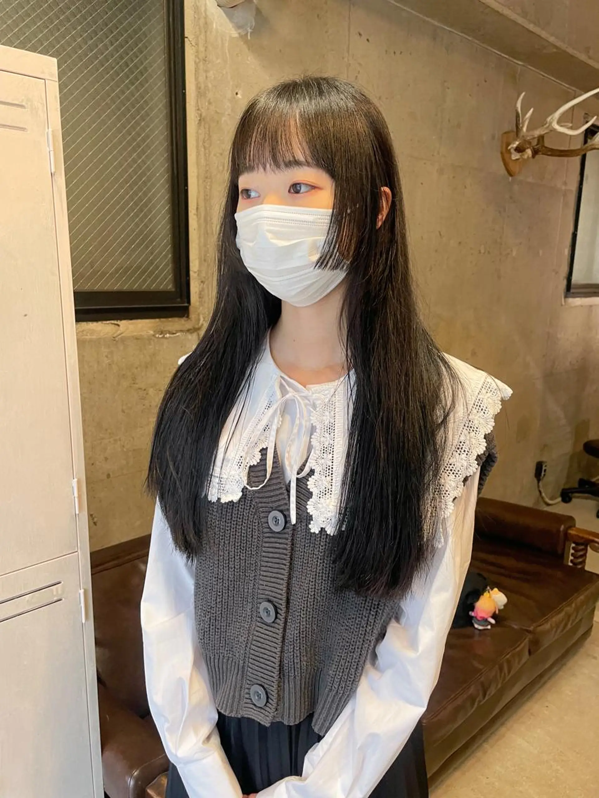 ロング カラー パーマ/レイヤー 岩山丈一郎のヘアスタイル