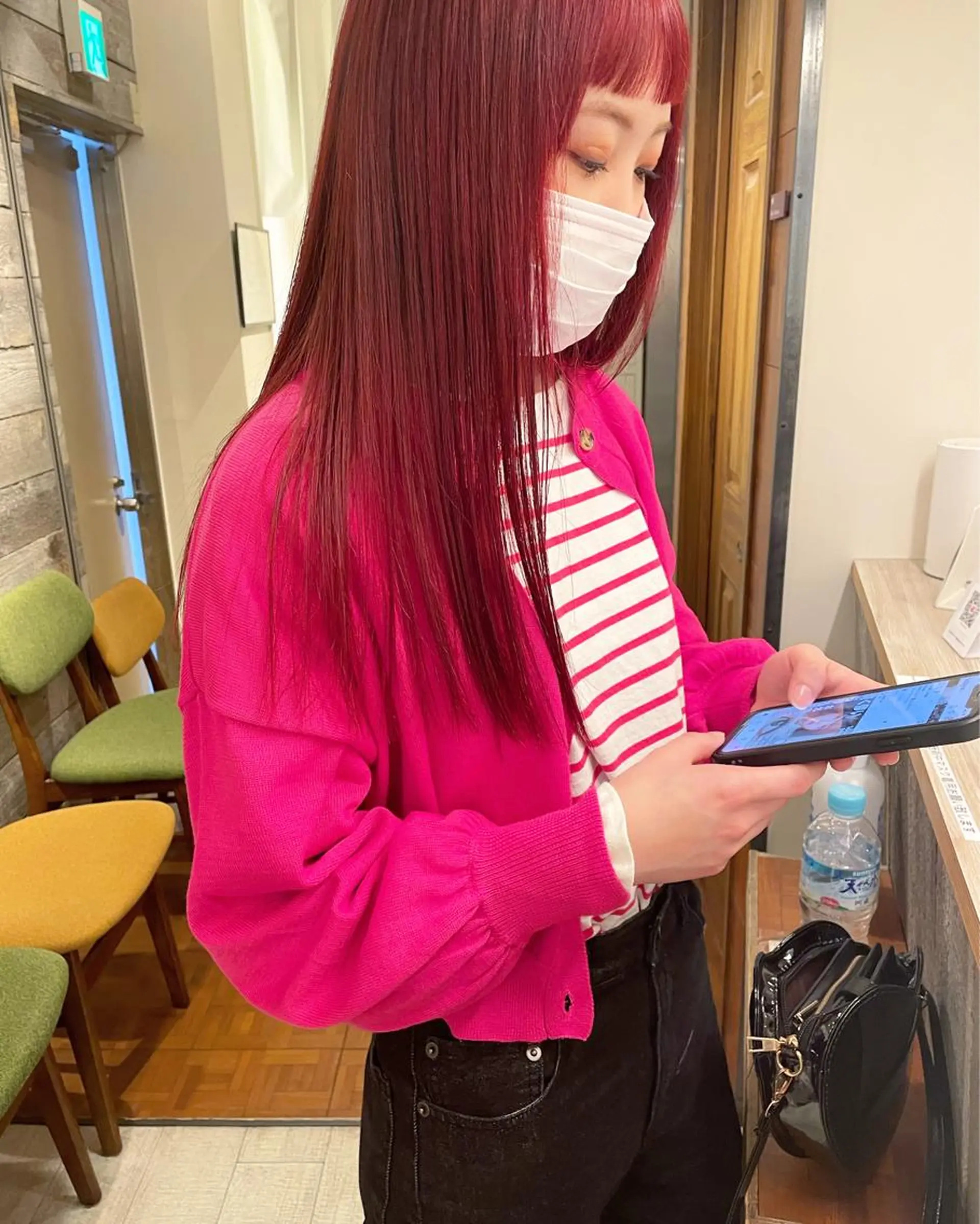 ロング カラー ピンクカラー ロング レイヤー/ボブ/ 顔周り/yukinaのヘアスタイル