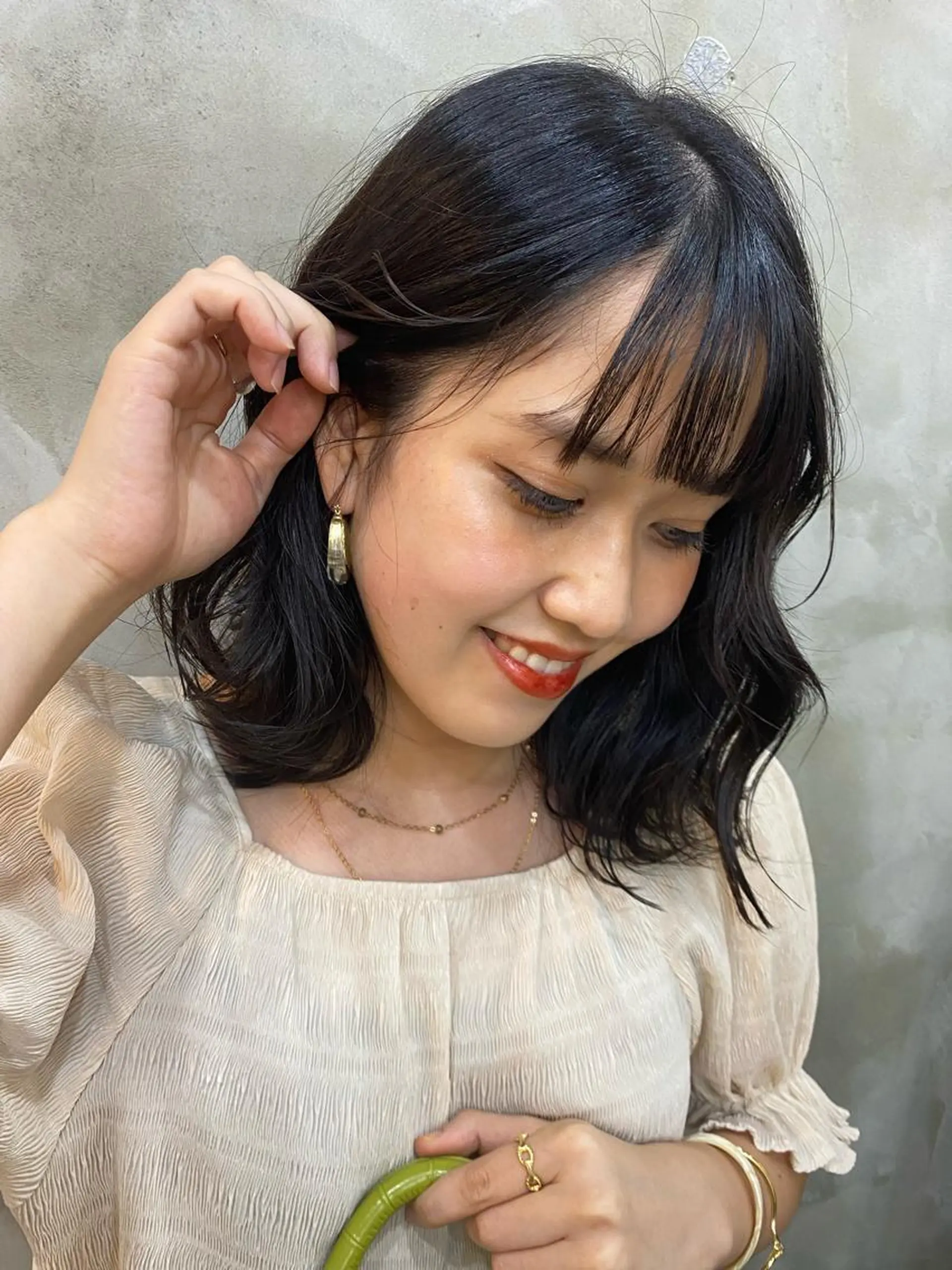 ミディアム カラー ヘアアレンジ 志賀 あずみのヘアスタイル